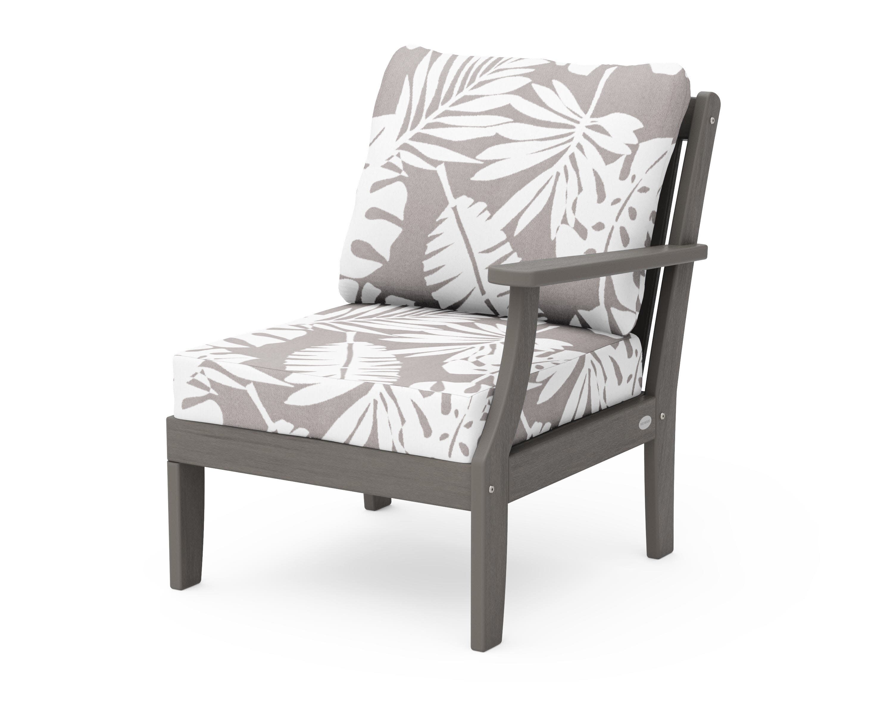 Braxton Modular Right Arm Chair in Driftwood / Leaf Grey Mist