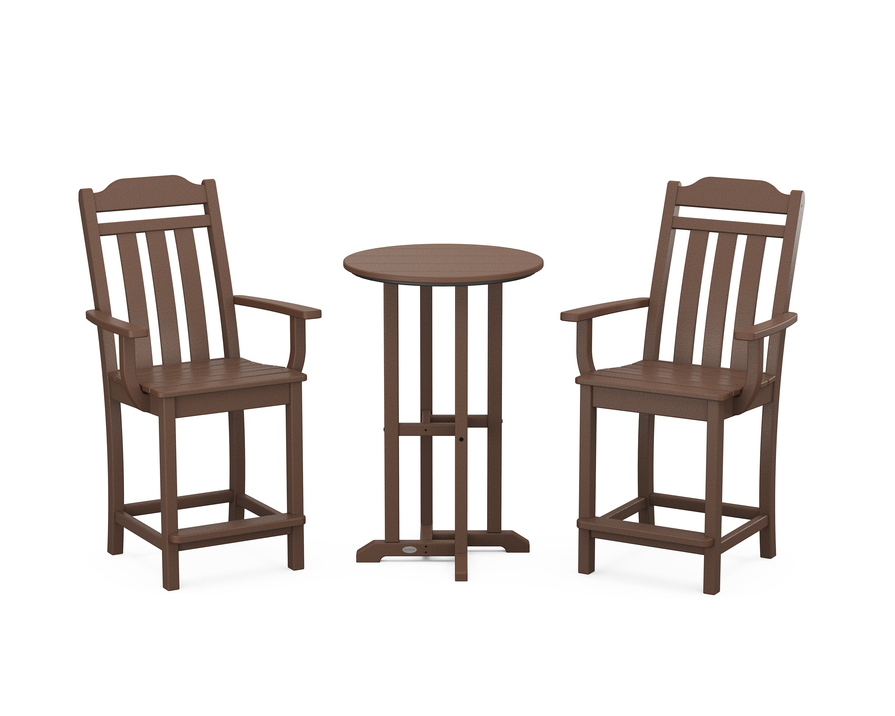 Cottage 3-Piece Farmhouse Bistro Counter Set in Mahogany