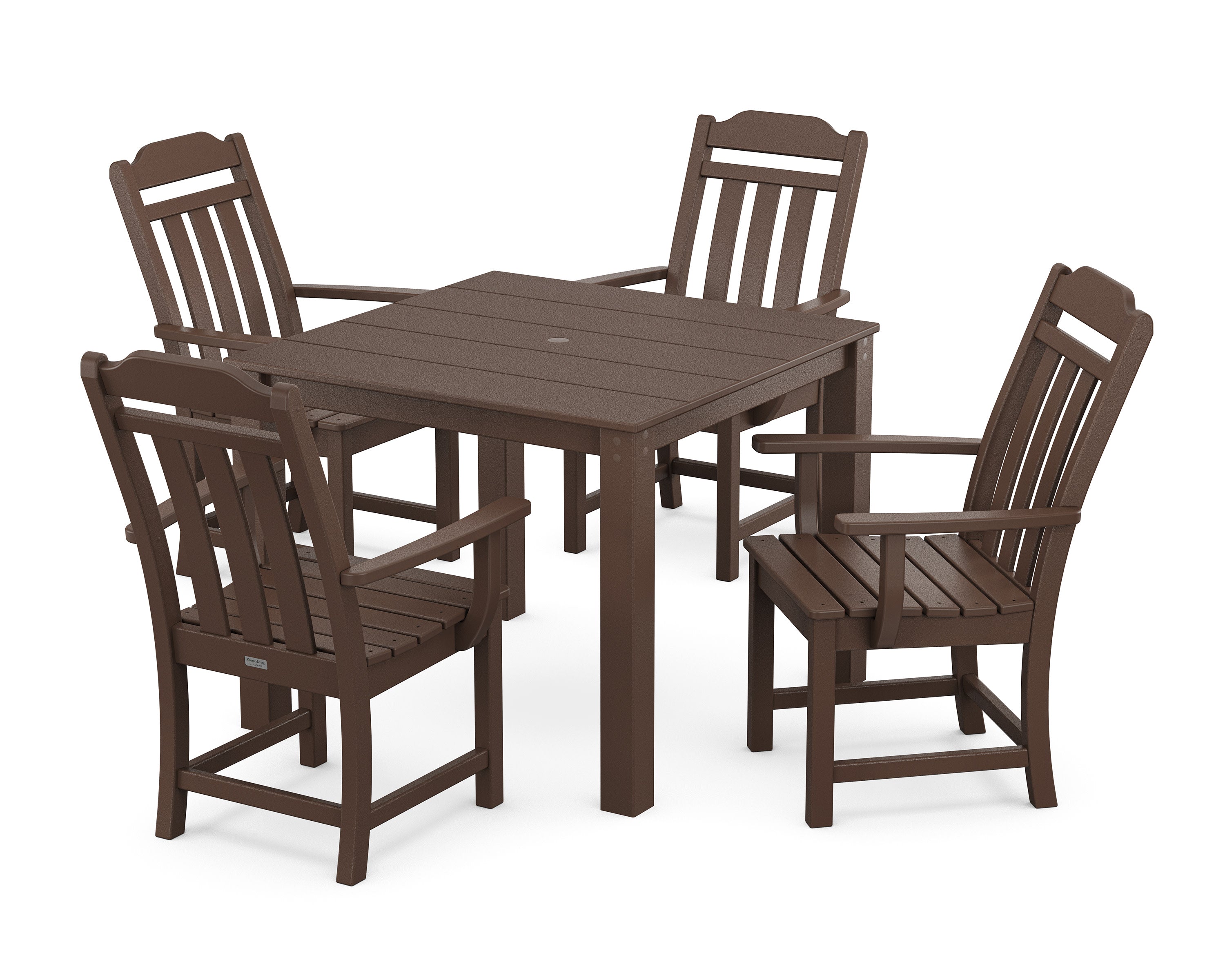 Cottage 5-Piece Parsons Dining Set in Mahogany