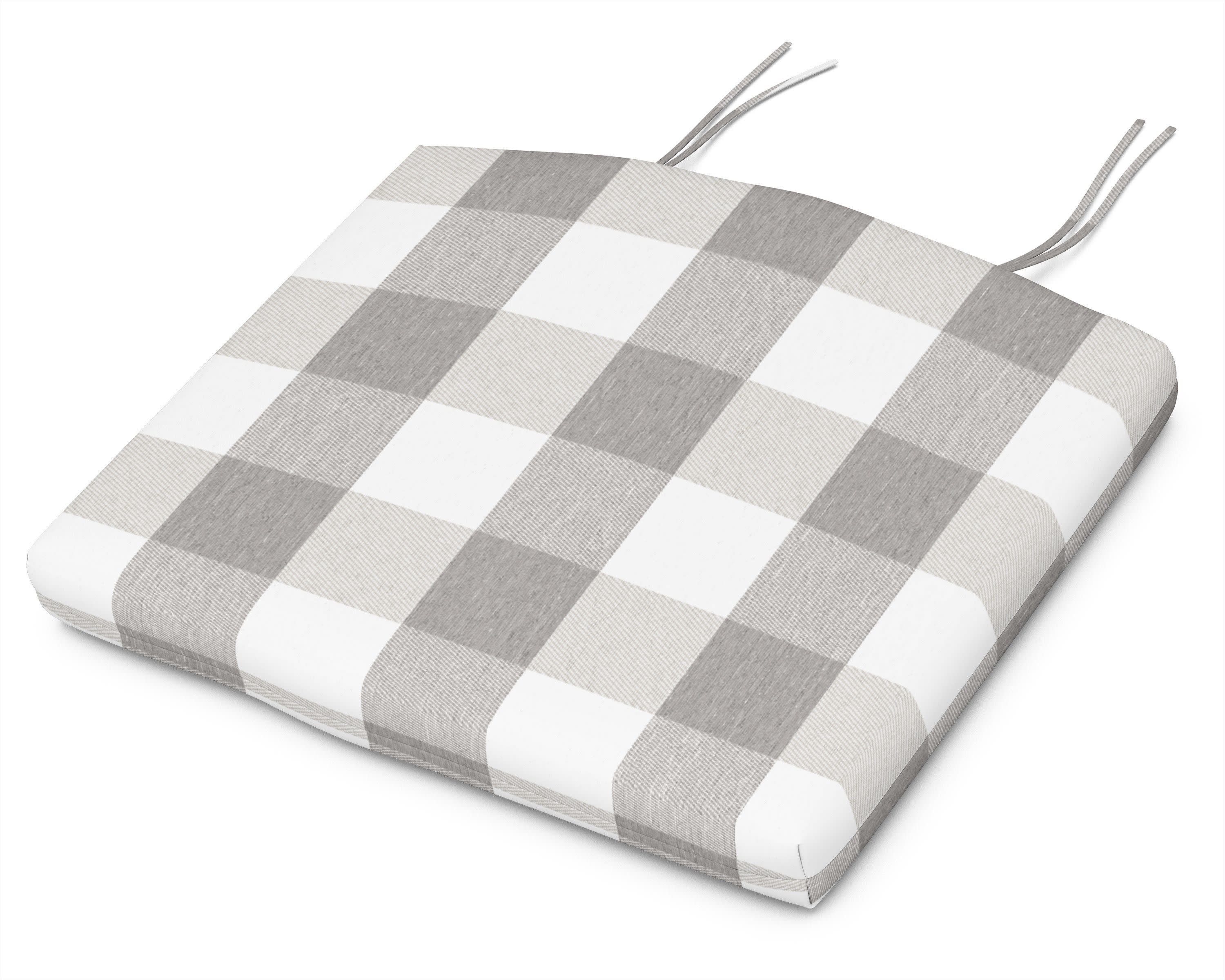 Seat Cushion - 19.06"D x 22.12"W x 2.5"H in Buffalo Plaid Grey Mist