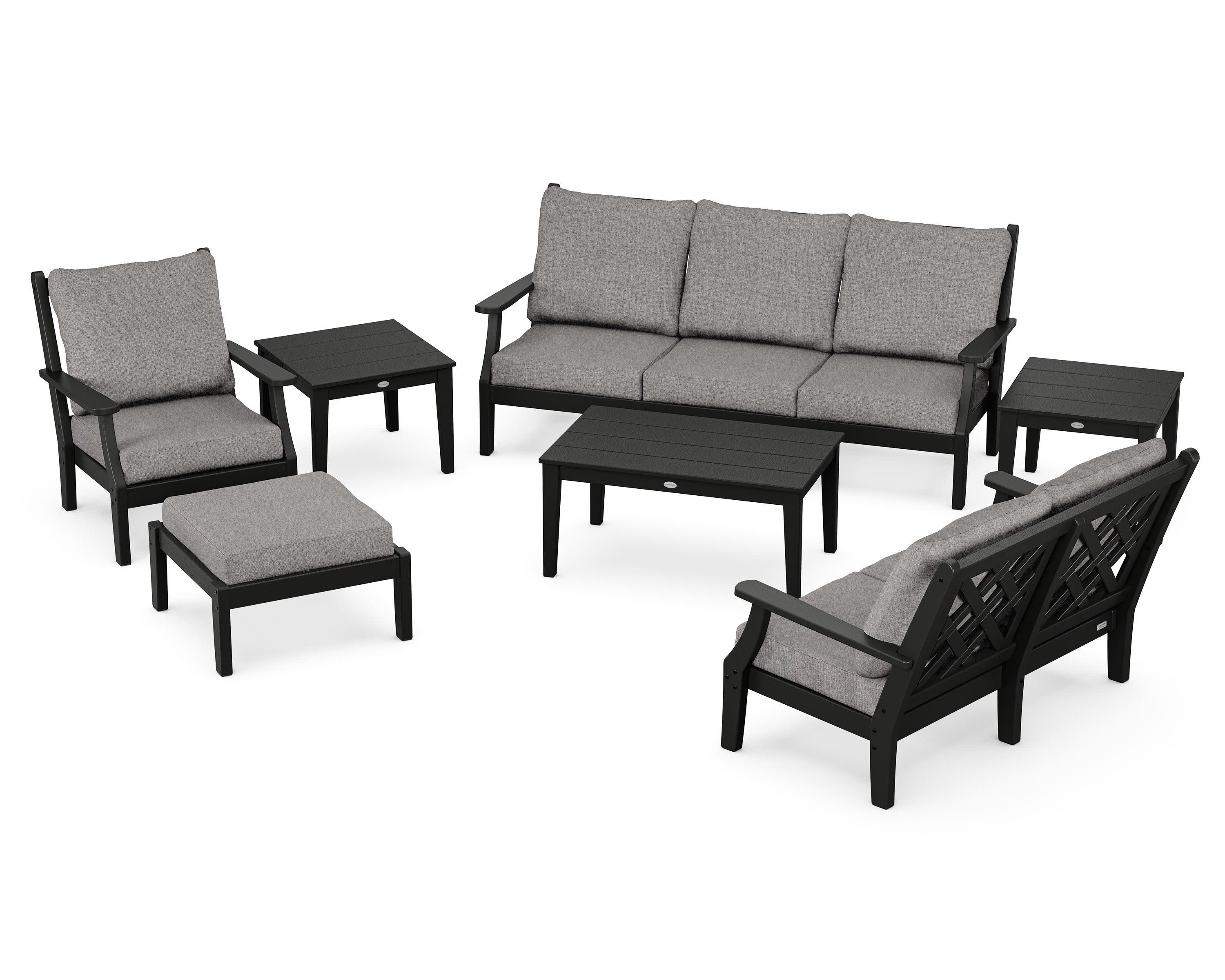 Wovendale 7-Piece Deep Seating Set in Black / Grey Mist