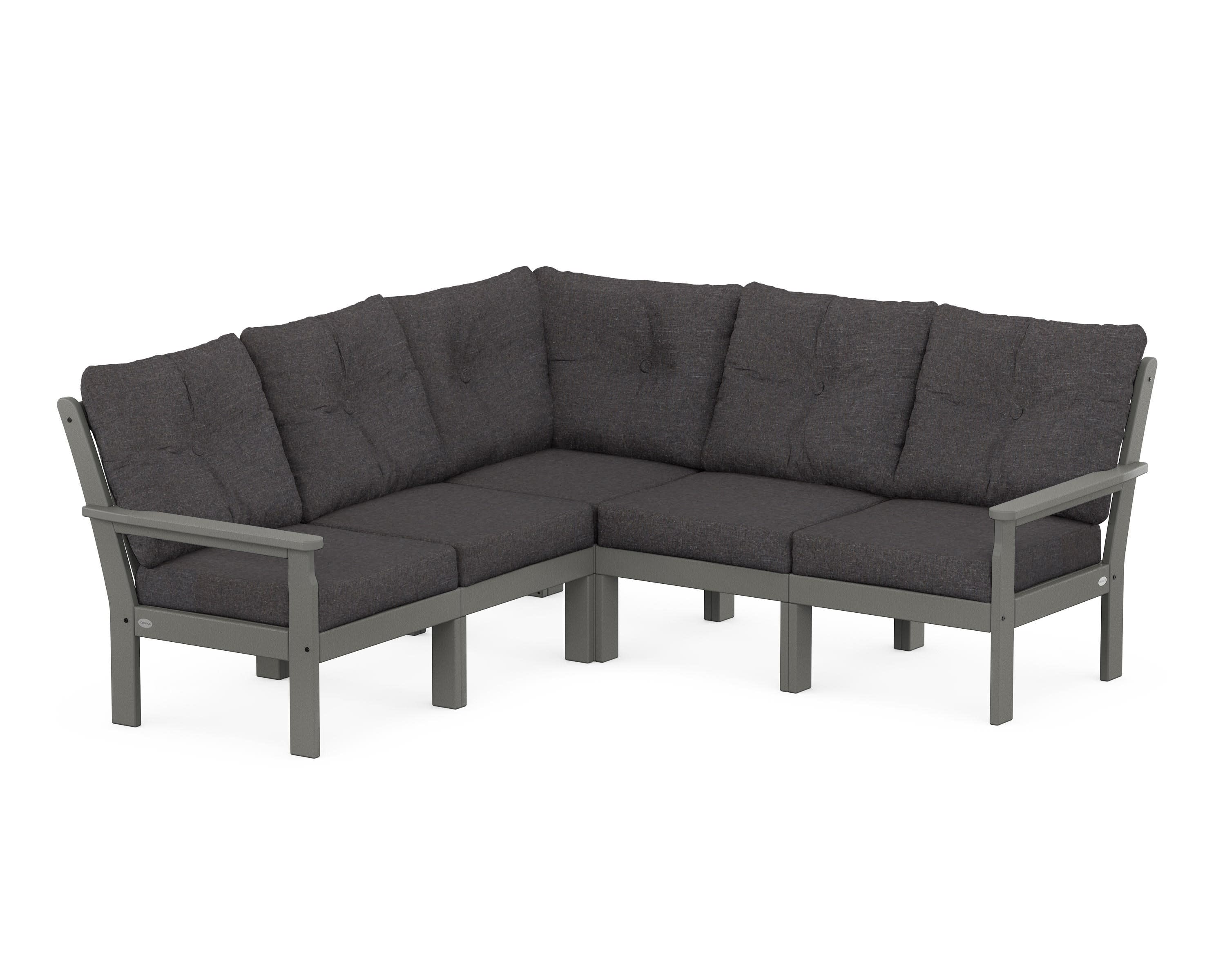 Vineyard 5-Piece Sectional in Slate Grey / Ash Charcoal