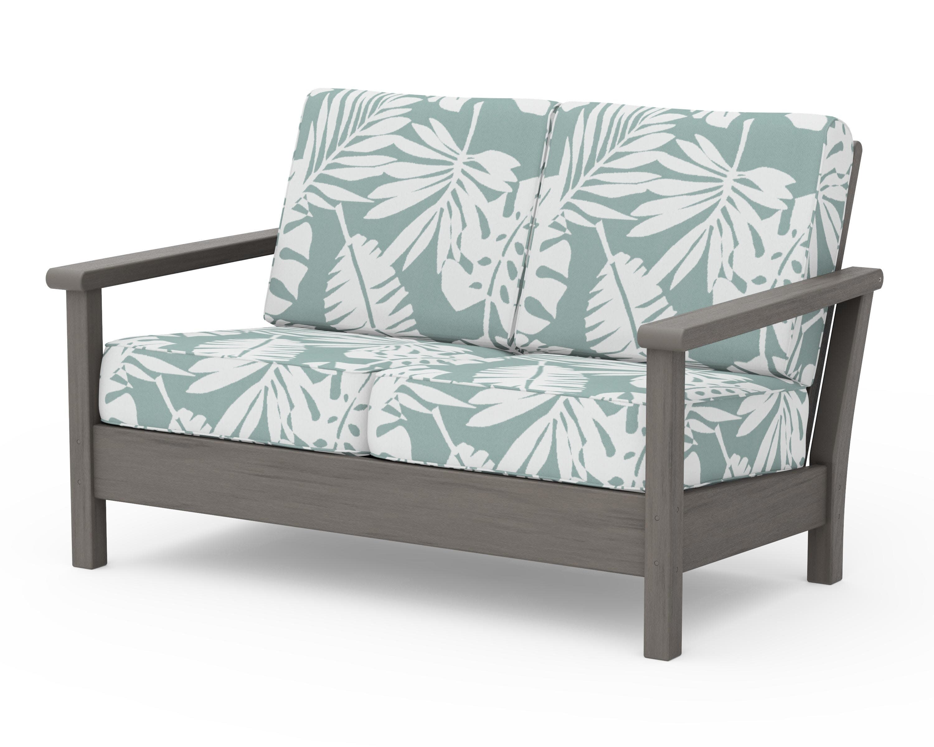 Harbour Deep Seating Loveseat in Driftwood / Leaf Glacier Spa
