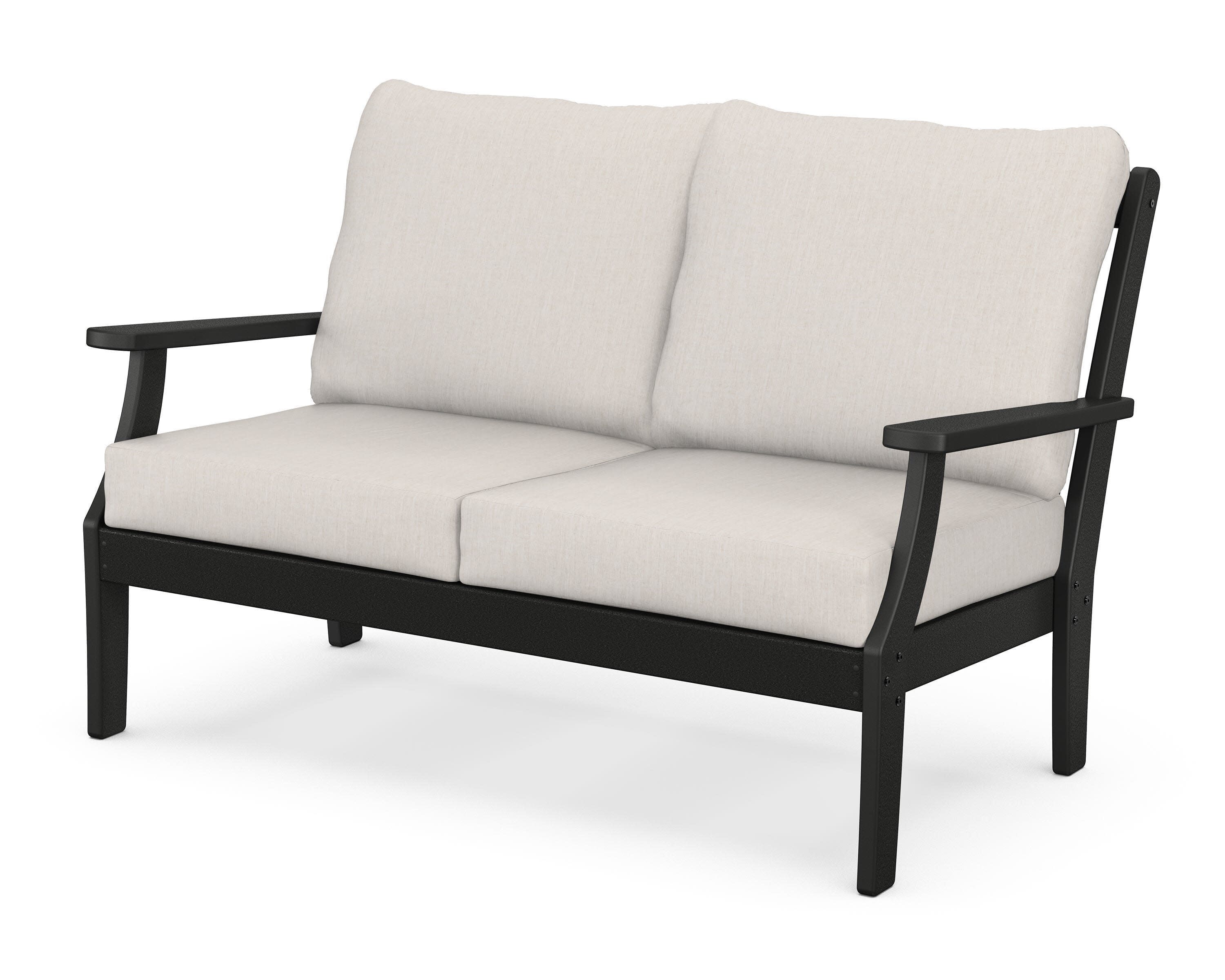Braxton Deep Seating Loveseat in Black / Cast Ash