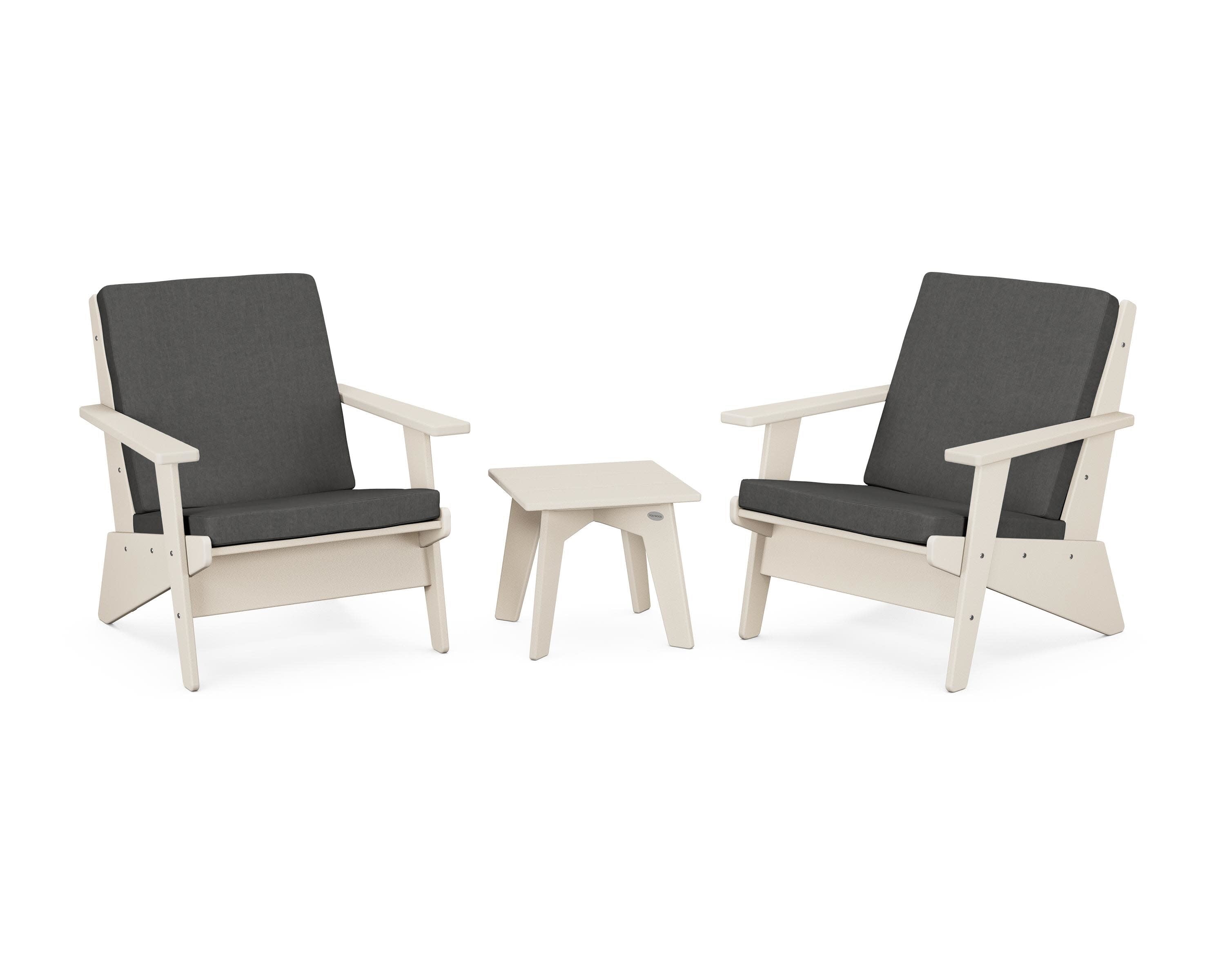 Riviera Modern Lounge 3-Piece Set in Sand / Spectrum Carbon