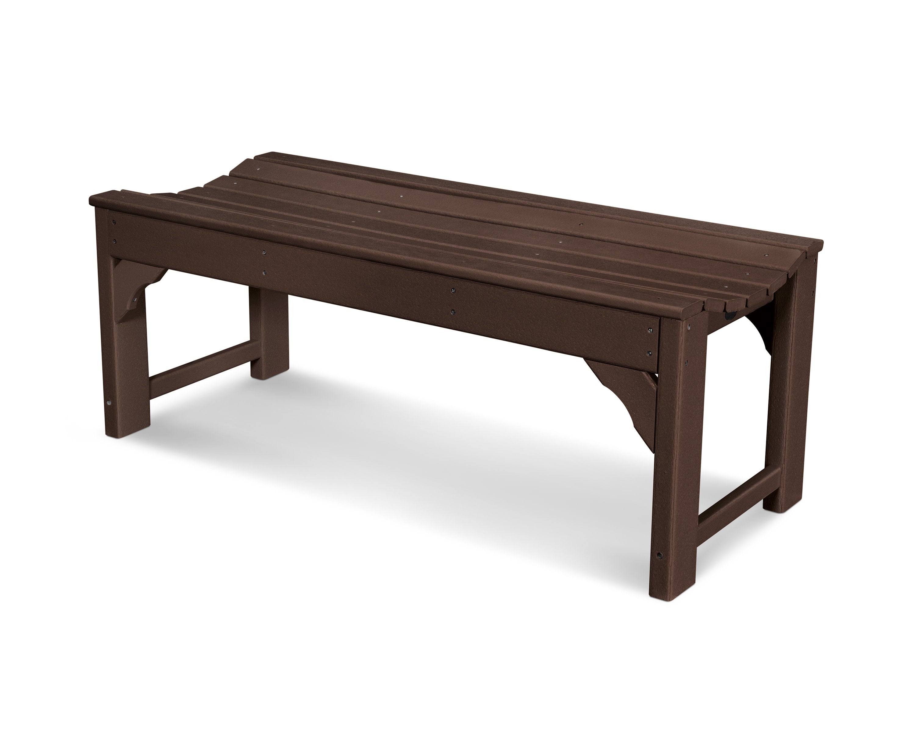 Traditional Garden 48" Backless Bench in Mahogany