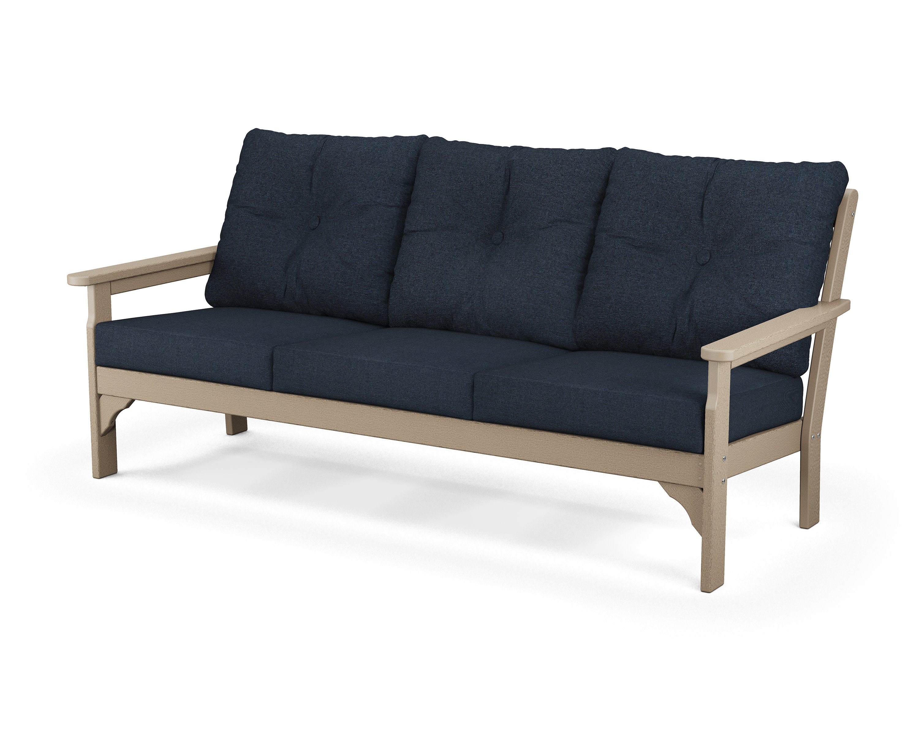 Vineyard Deep Seating Sofa in Vintage Sahara / Marine Indigo