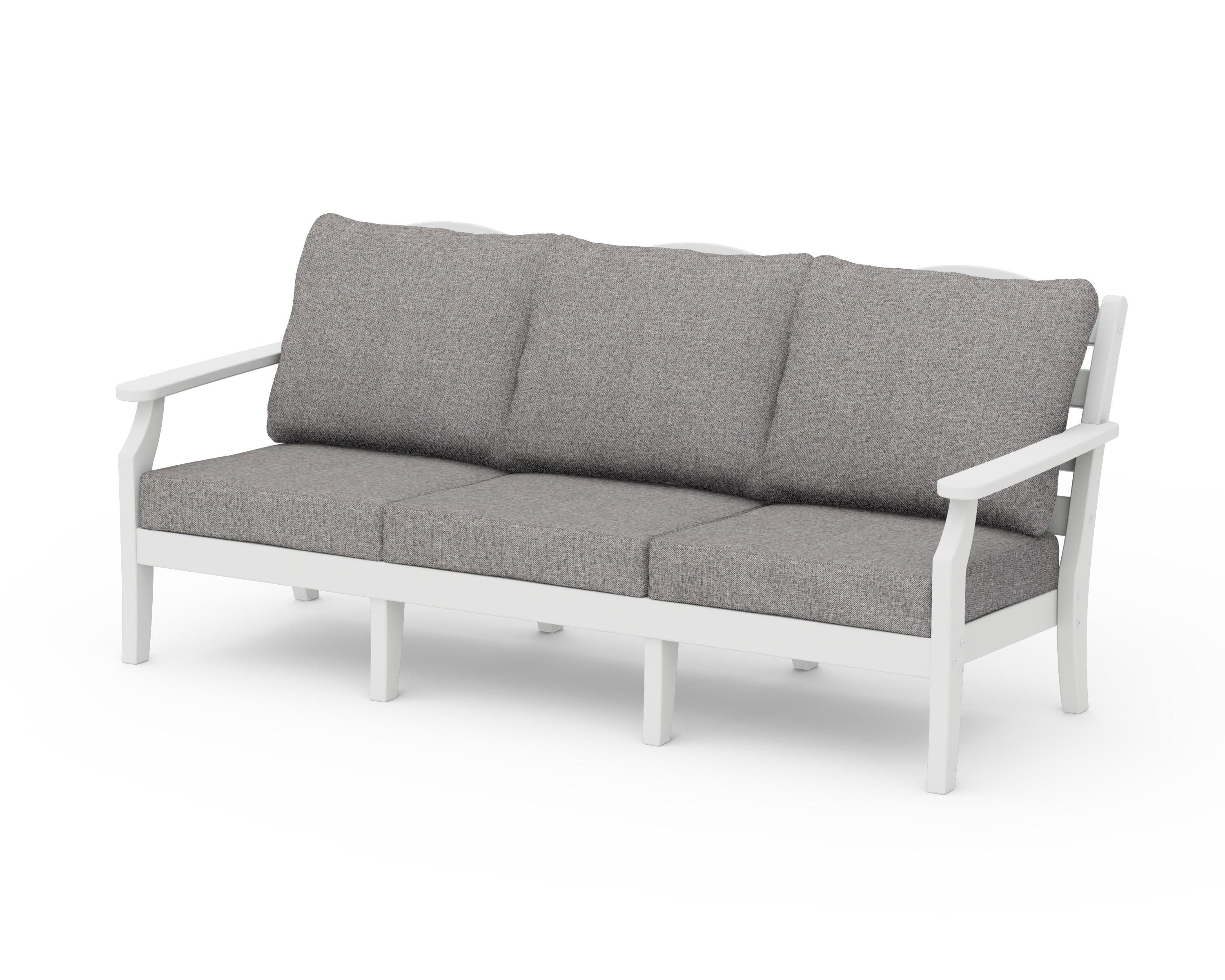 Savannah Deep Seating Sofa in White / Grey Mist