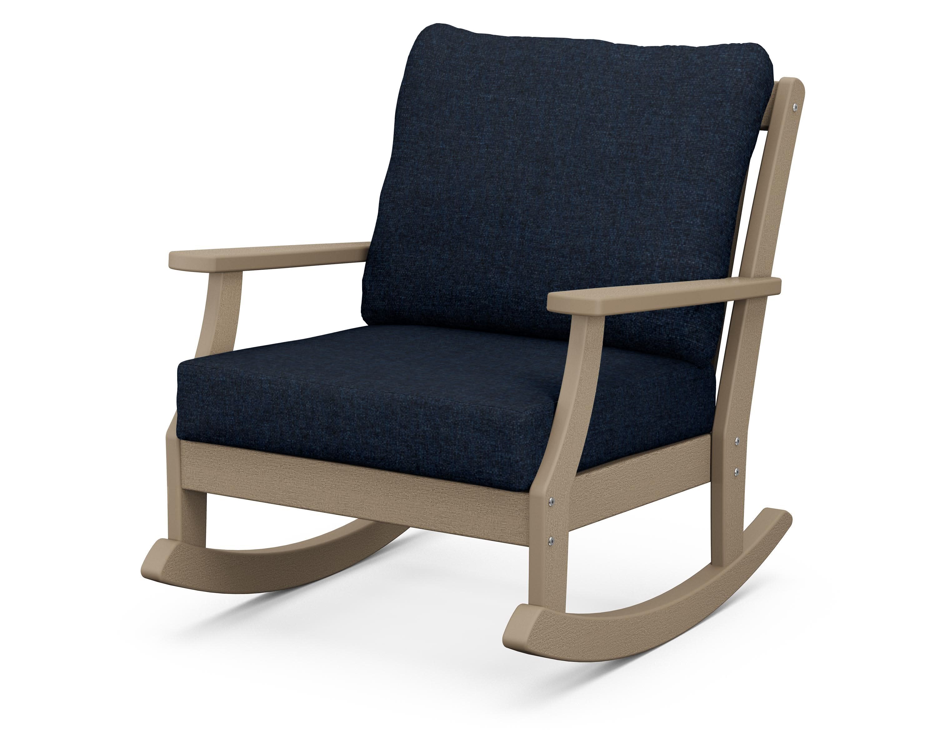 Braxton Deep Seating Rocking Chair in Vintage Sahara / Marine Indigo