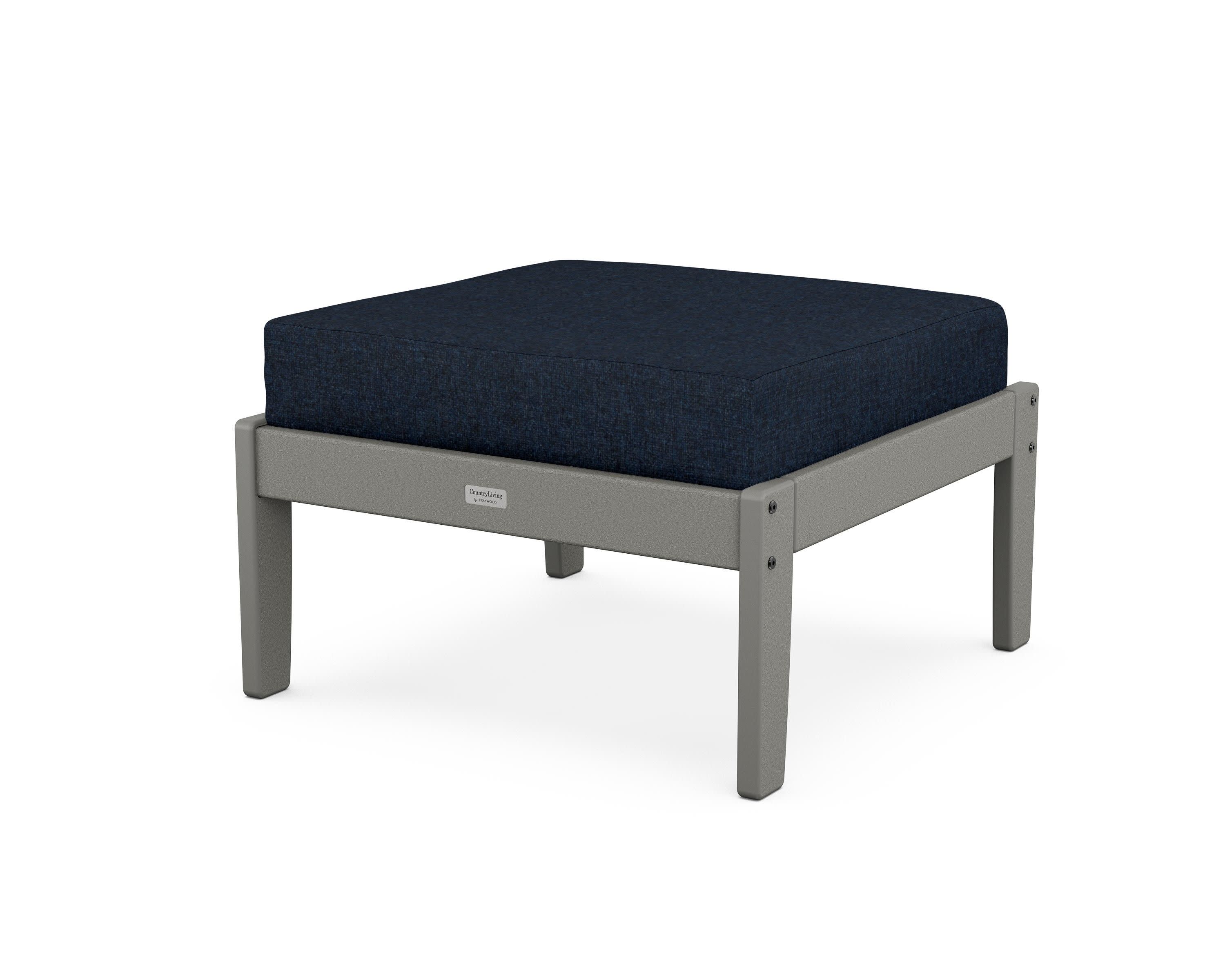 Cottage Deep Seating Ottoman in Slate Grey / Marine Indigo