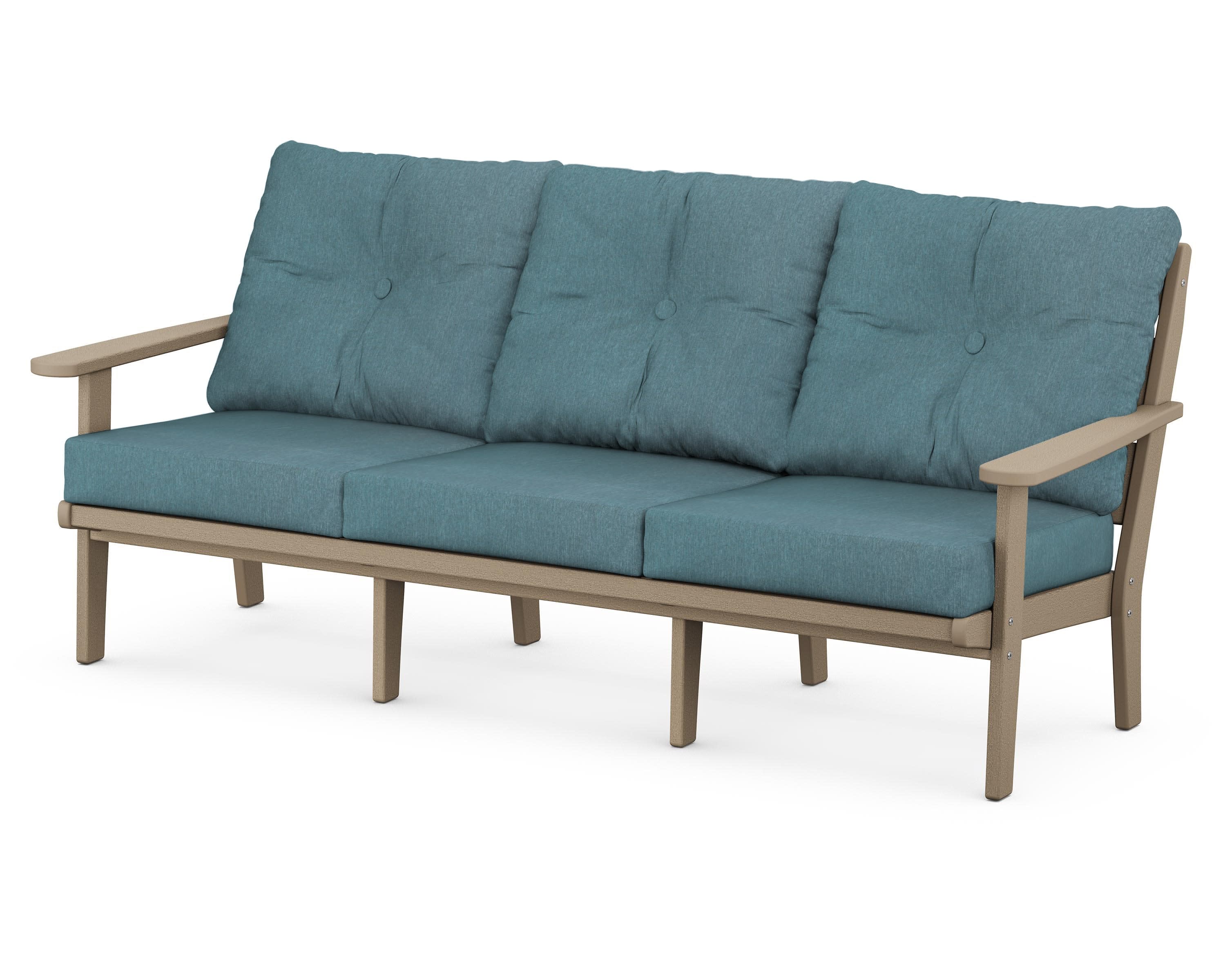 Lakeside Deep Seating Sofa in Vintage Sahara / Ocean Teal