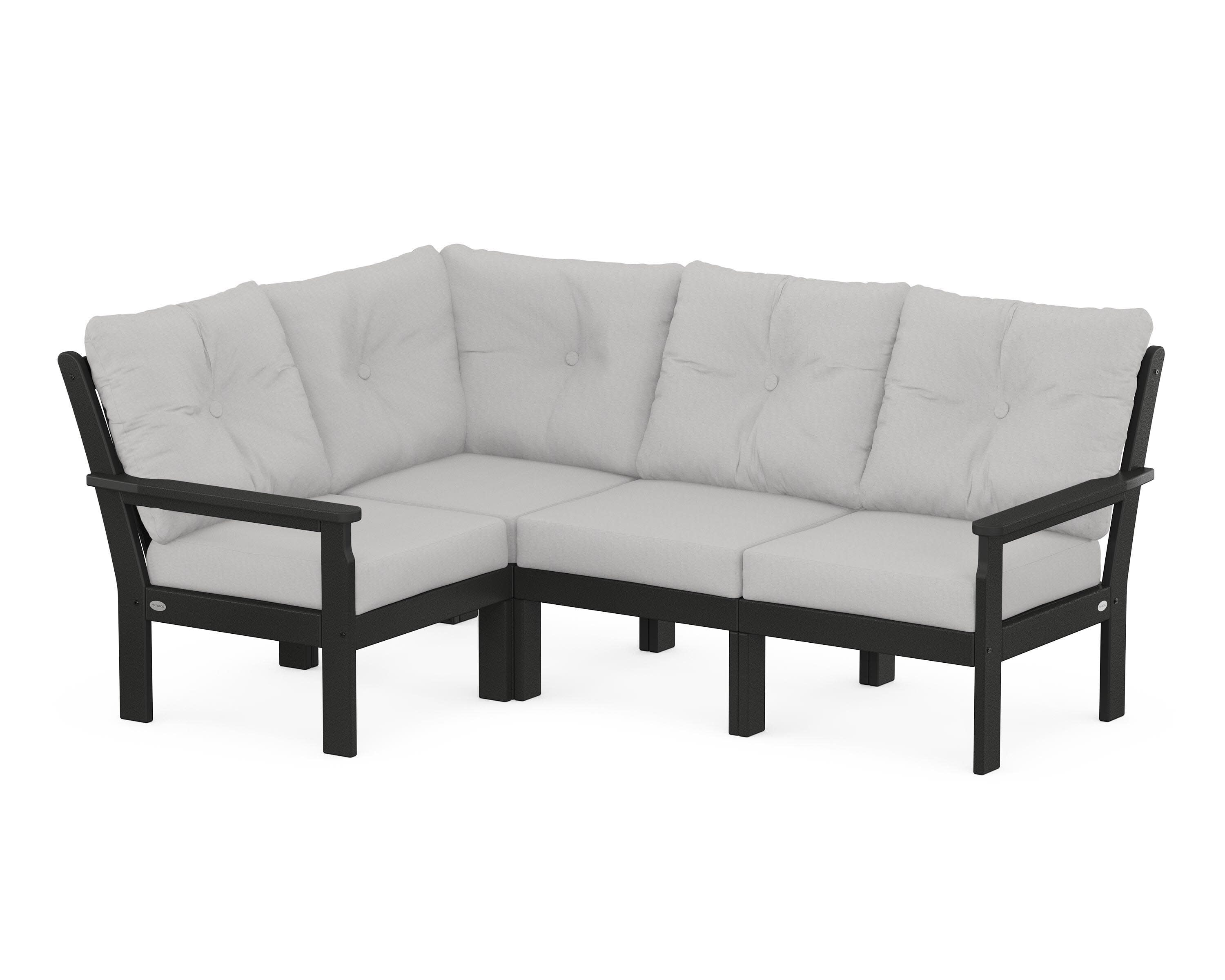 Vineyard 4-Piece Sectional in Black / Diamond in the Rough