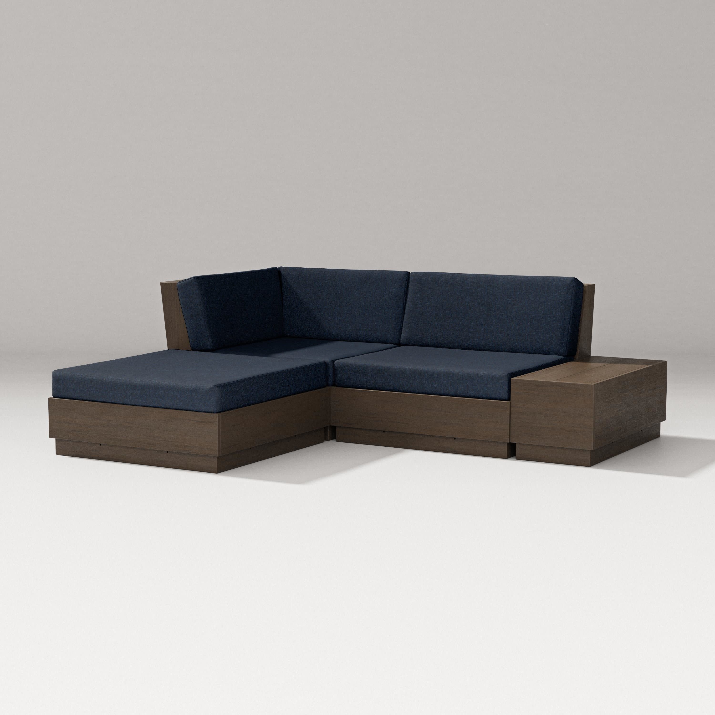 Elevate Loveseat Sectional with Chaise in Kona / Marine Indigo