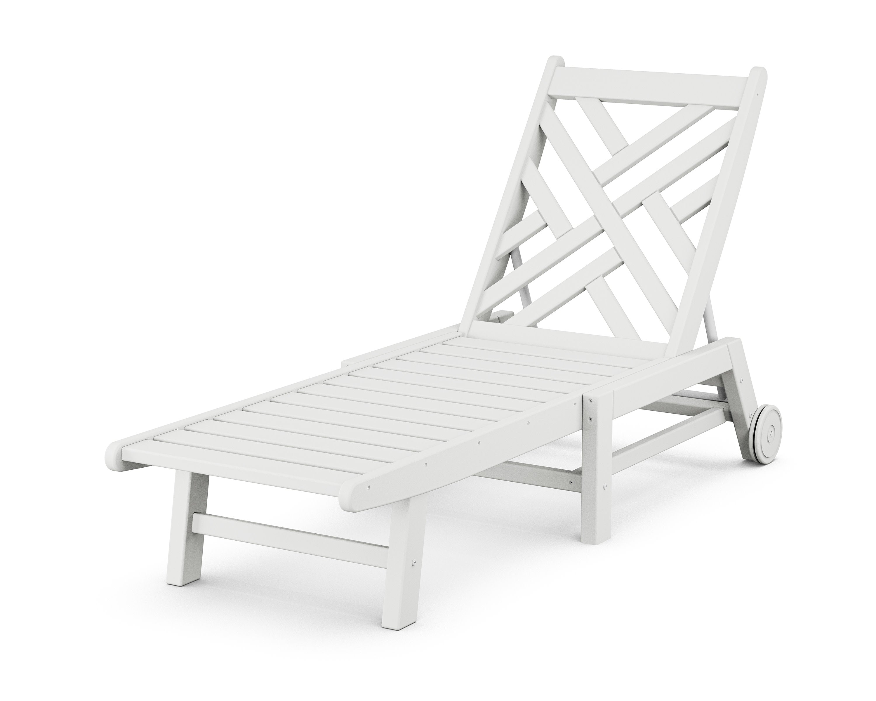 Chippendale Chaise with Wheels in White