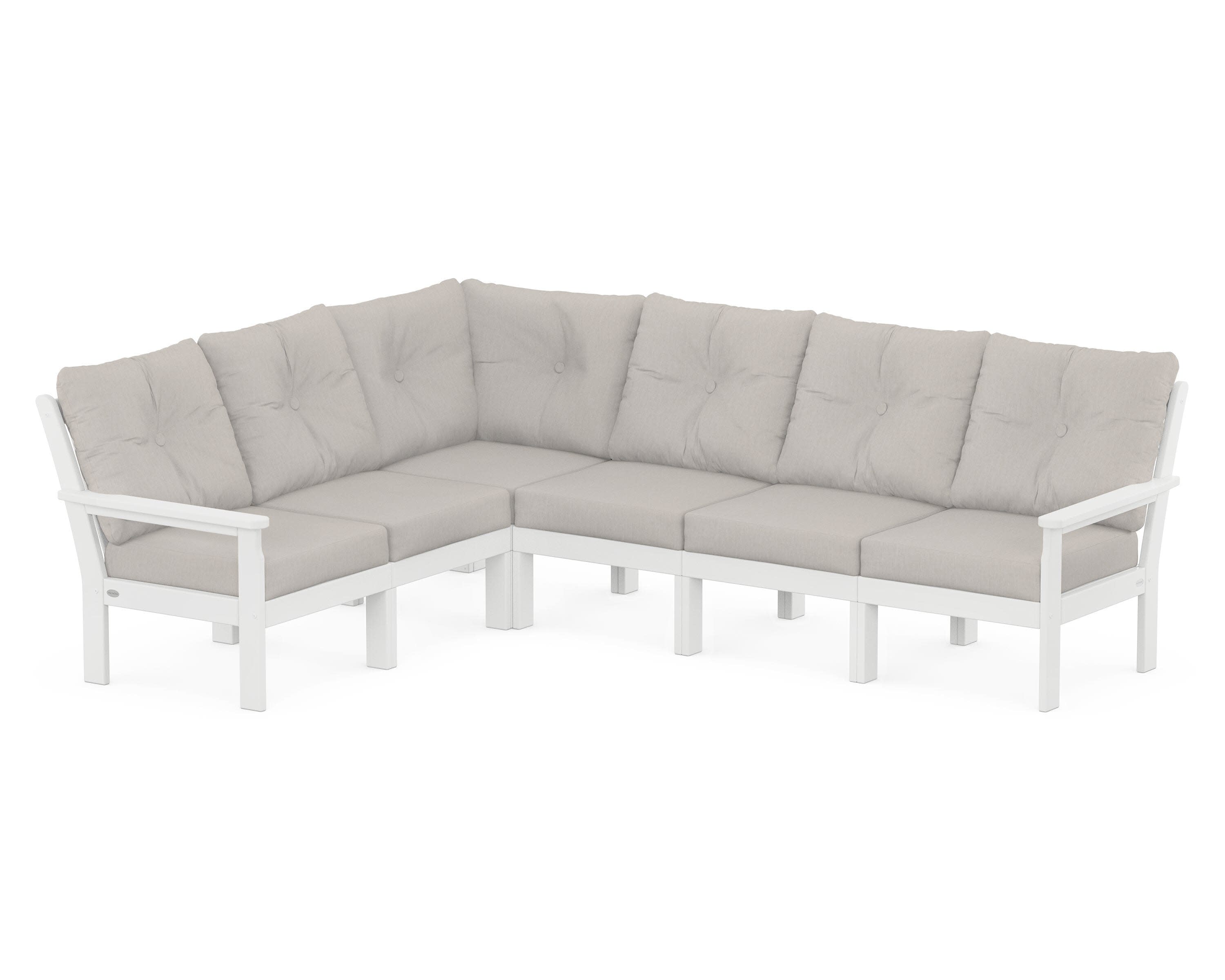 Vineyard 6-Piece Sectional in White / Cast Ash
