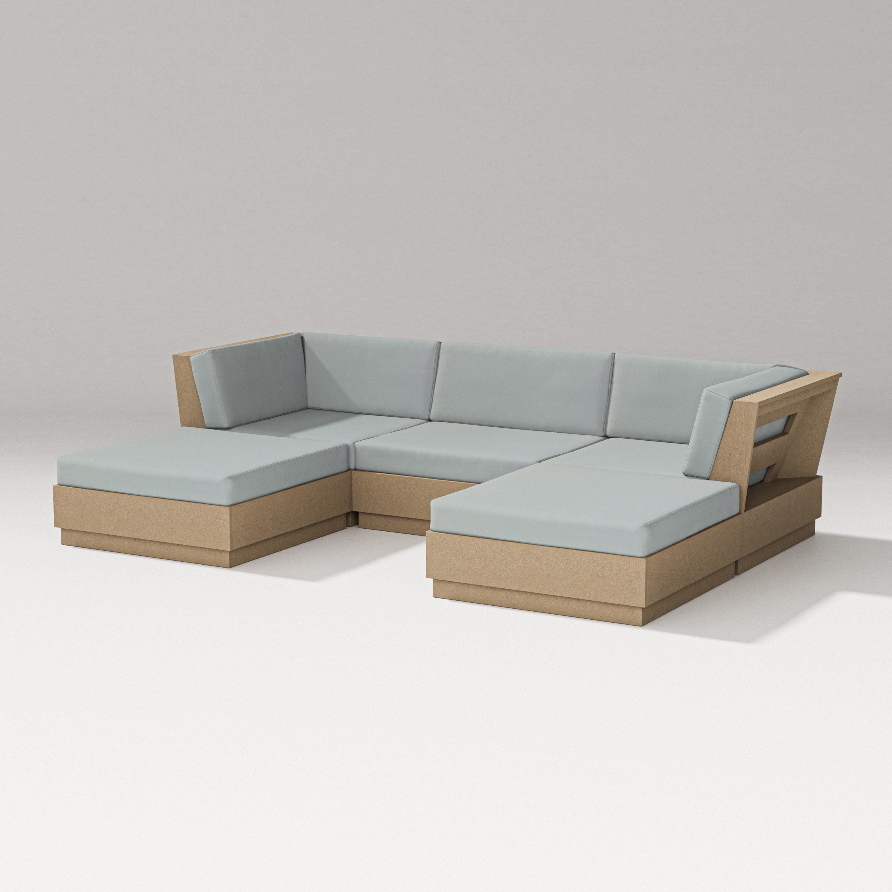 Elevate Double Chaise Sectional in Vintage Sahara / Spa