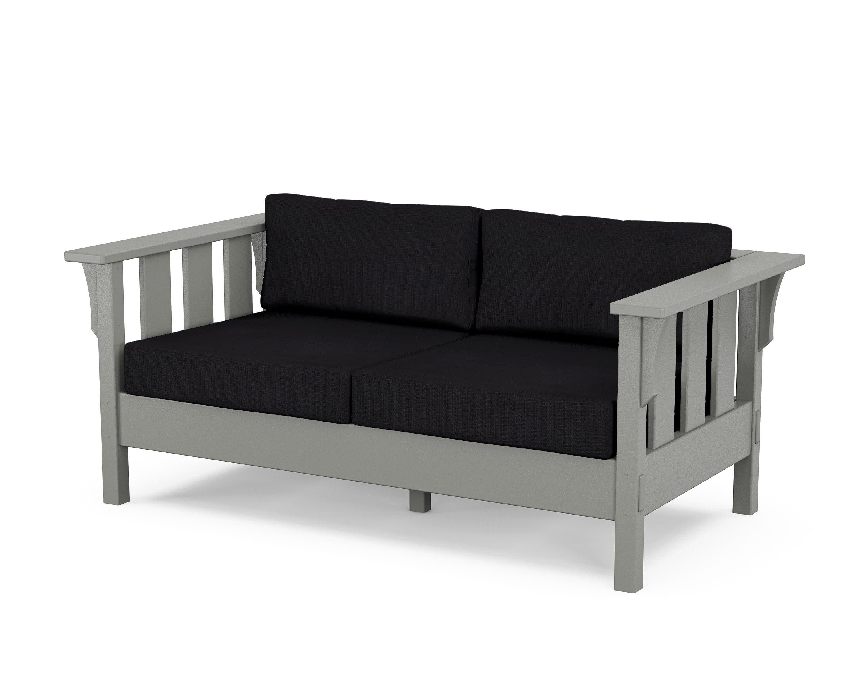 Acadia Deep Seating Loveseat in Slate Grey / Midnight Linen