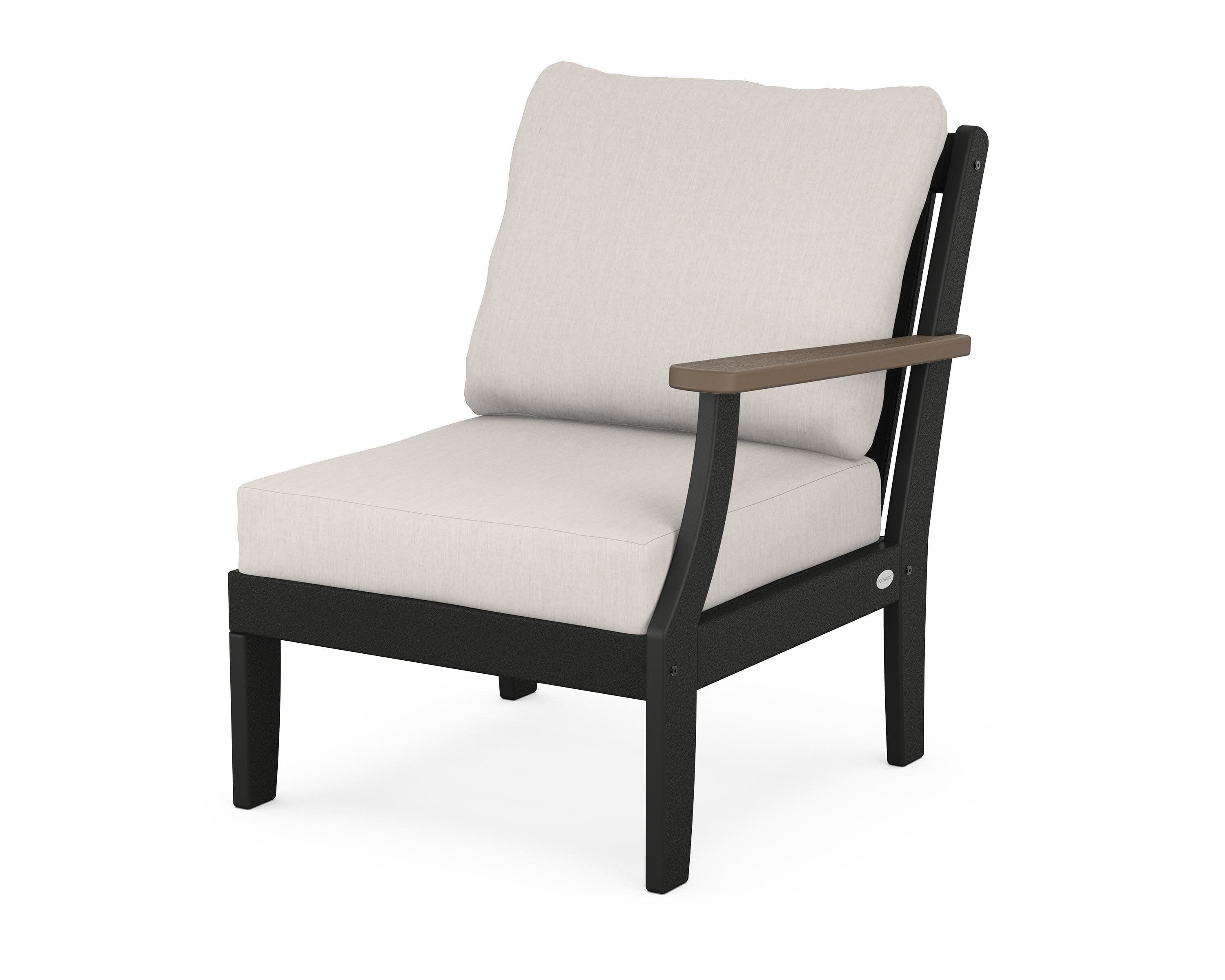 Braxton Modular Right Arm Chair in Black / Kona / Cast Ash