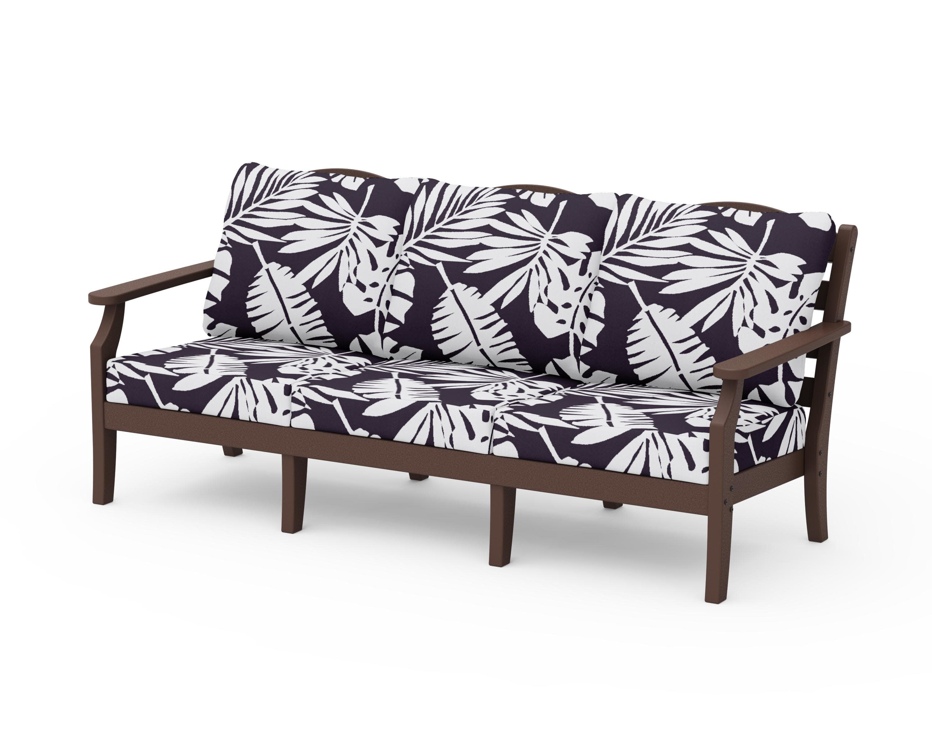 Savannah Deep Seating Sofa in Mahogany / Leaf Navy