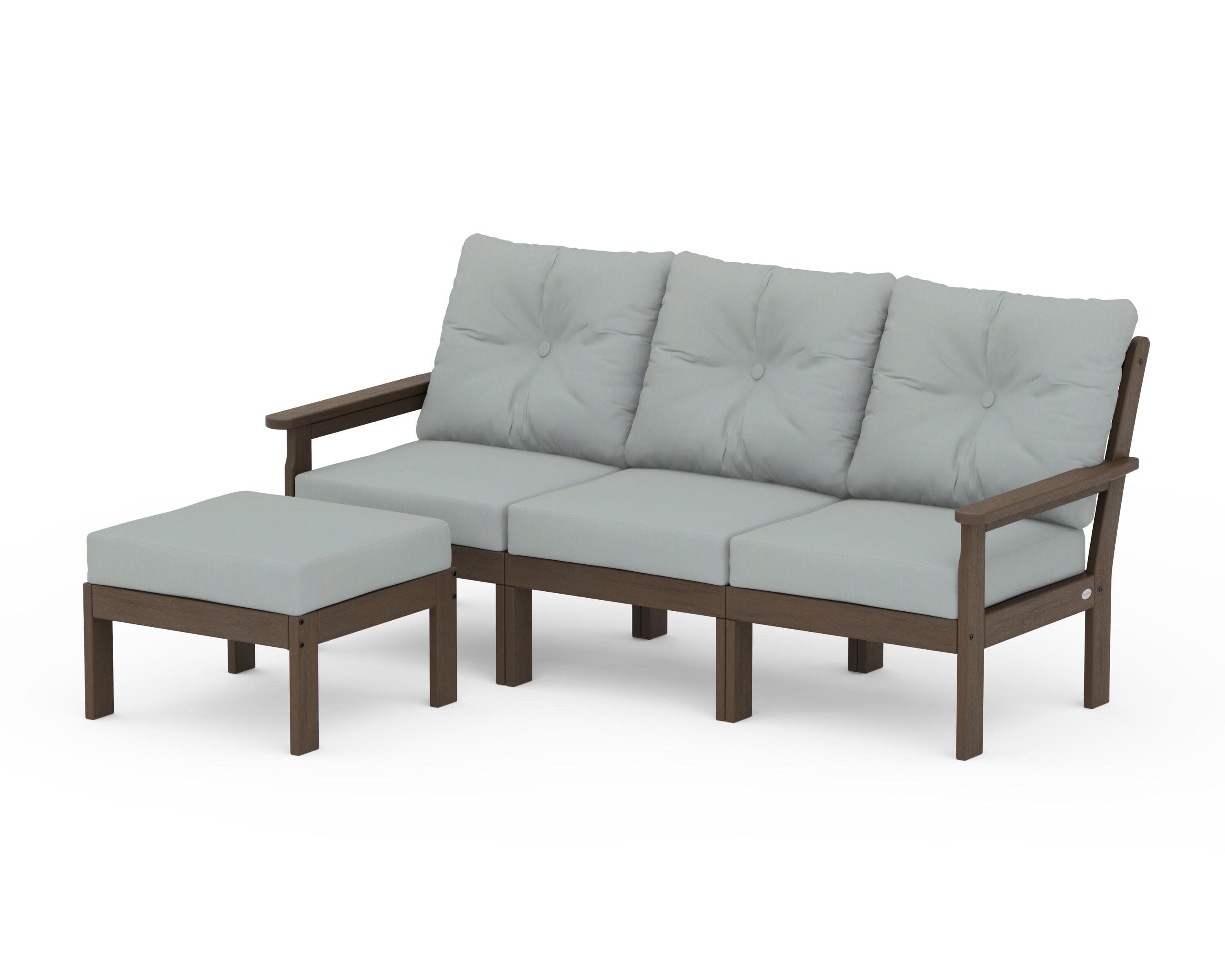 Vineyard 4-Piece Sectional with Ottoman in Kona / Spa