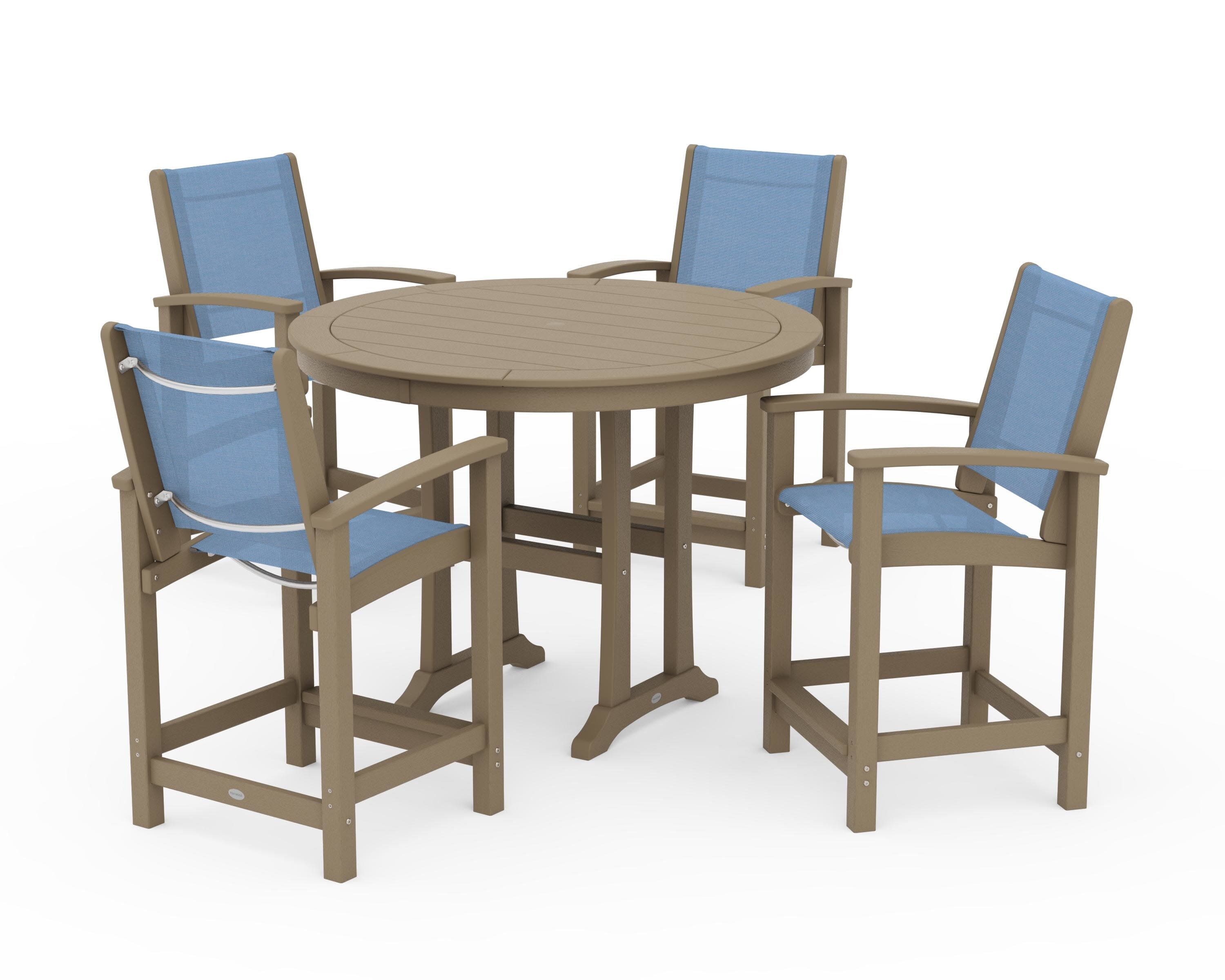 Coastal 5-Piece Counter Set in Vintage Sahara / Poolside Sling