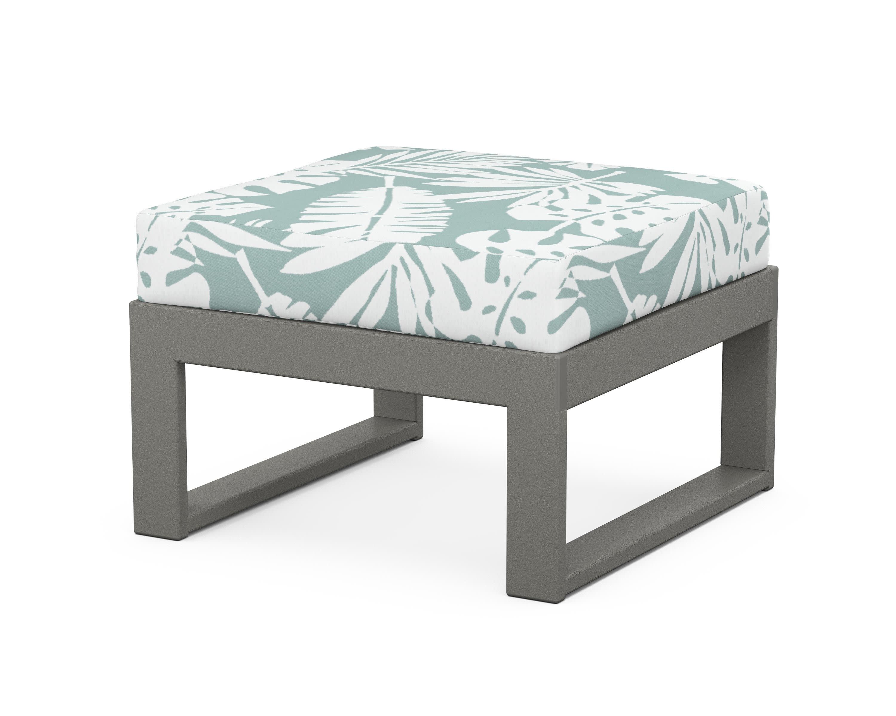 Modular Ottoman - Modern in Slate Grey / Leaf Glacier Spa