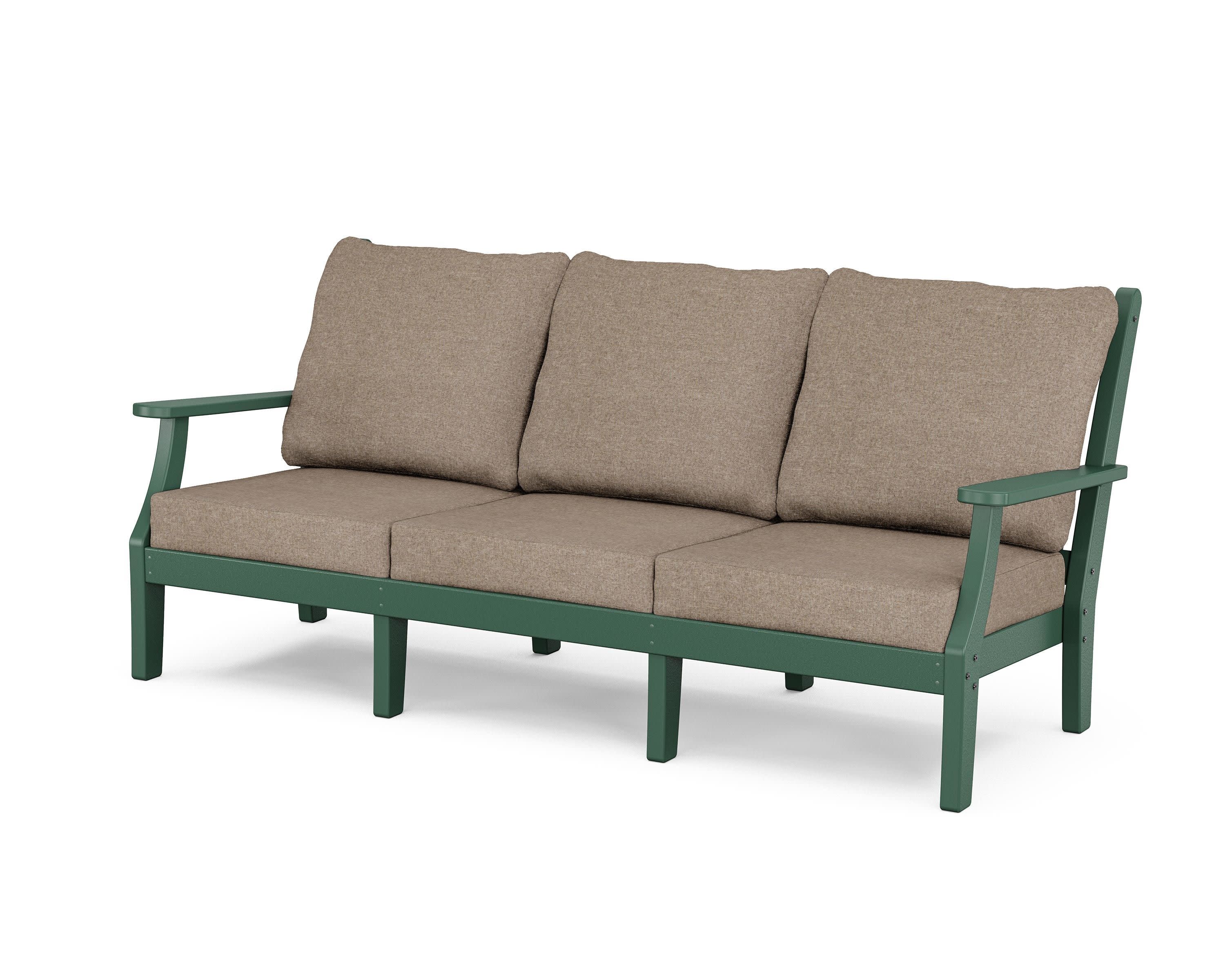 Wovendale Deep Seating Sofa in Green / Spiced Burlap