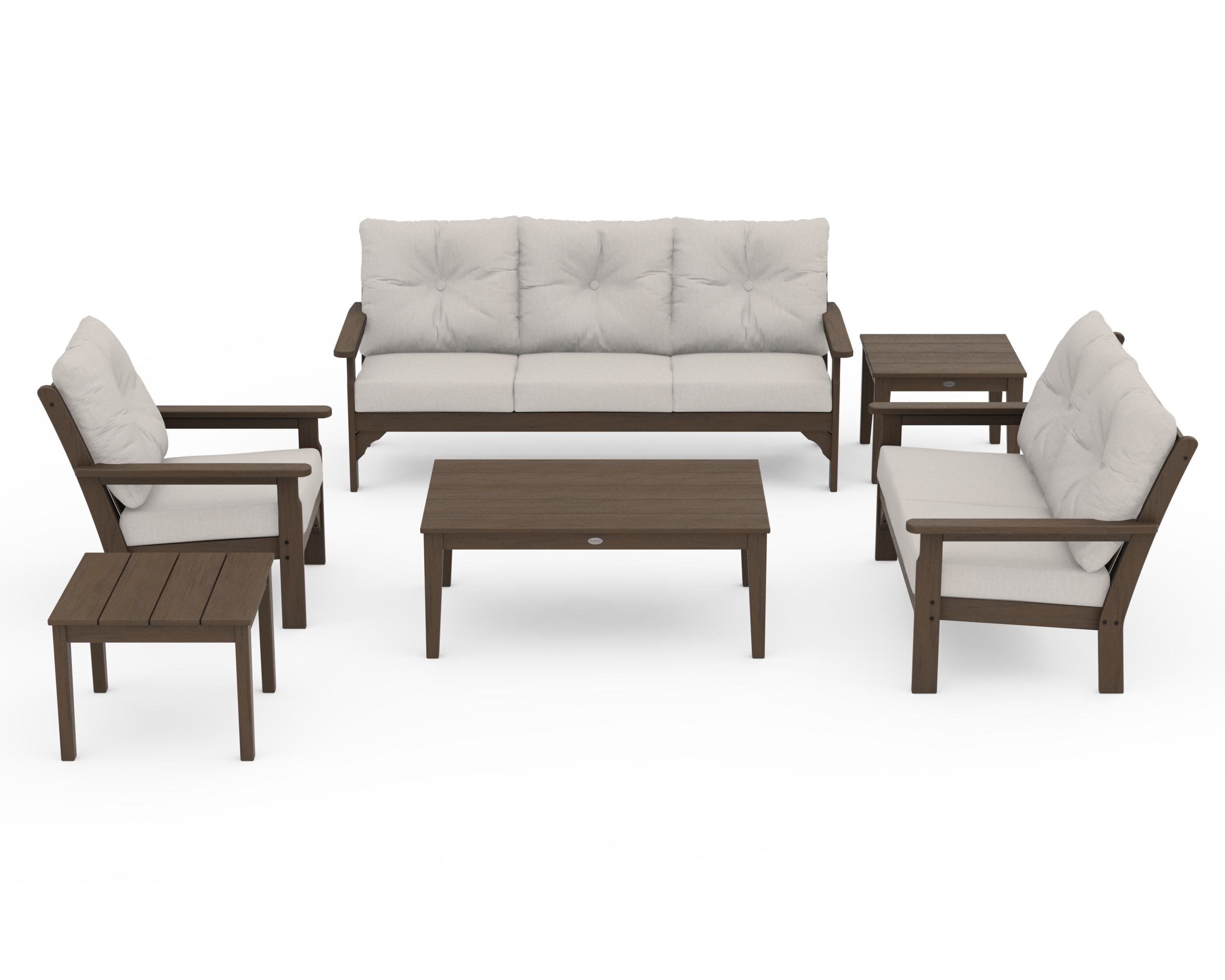Vineyard 6-Piece Deep Seating Set in Kona / Cast Ash