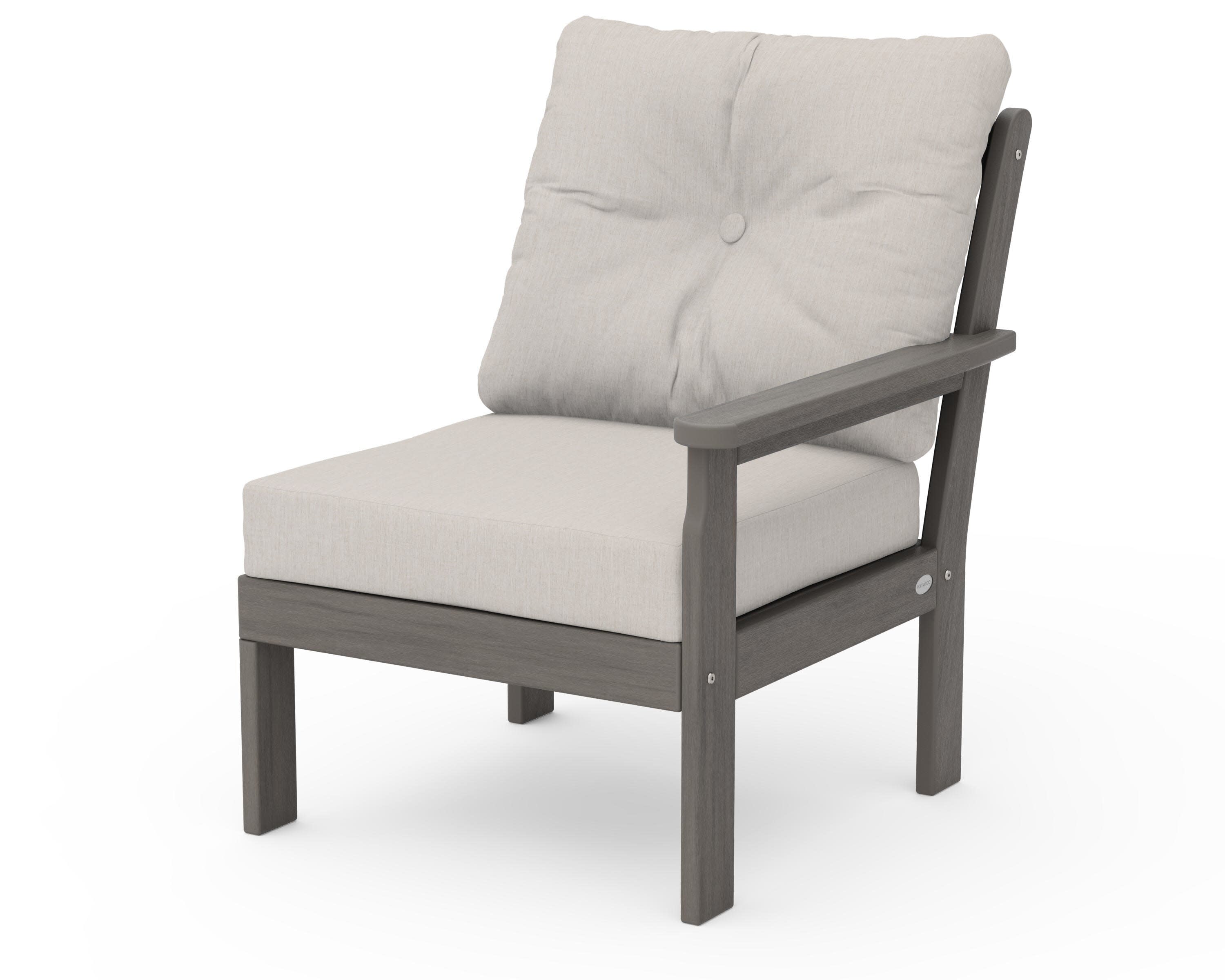 Vineyard Modular Right Arm Chair in Driftwood / Cast Ash