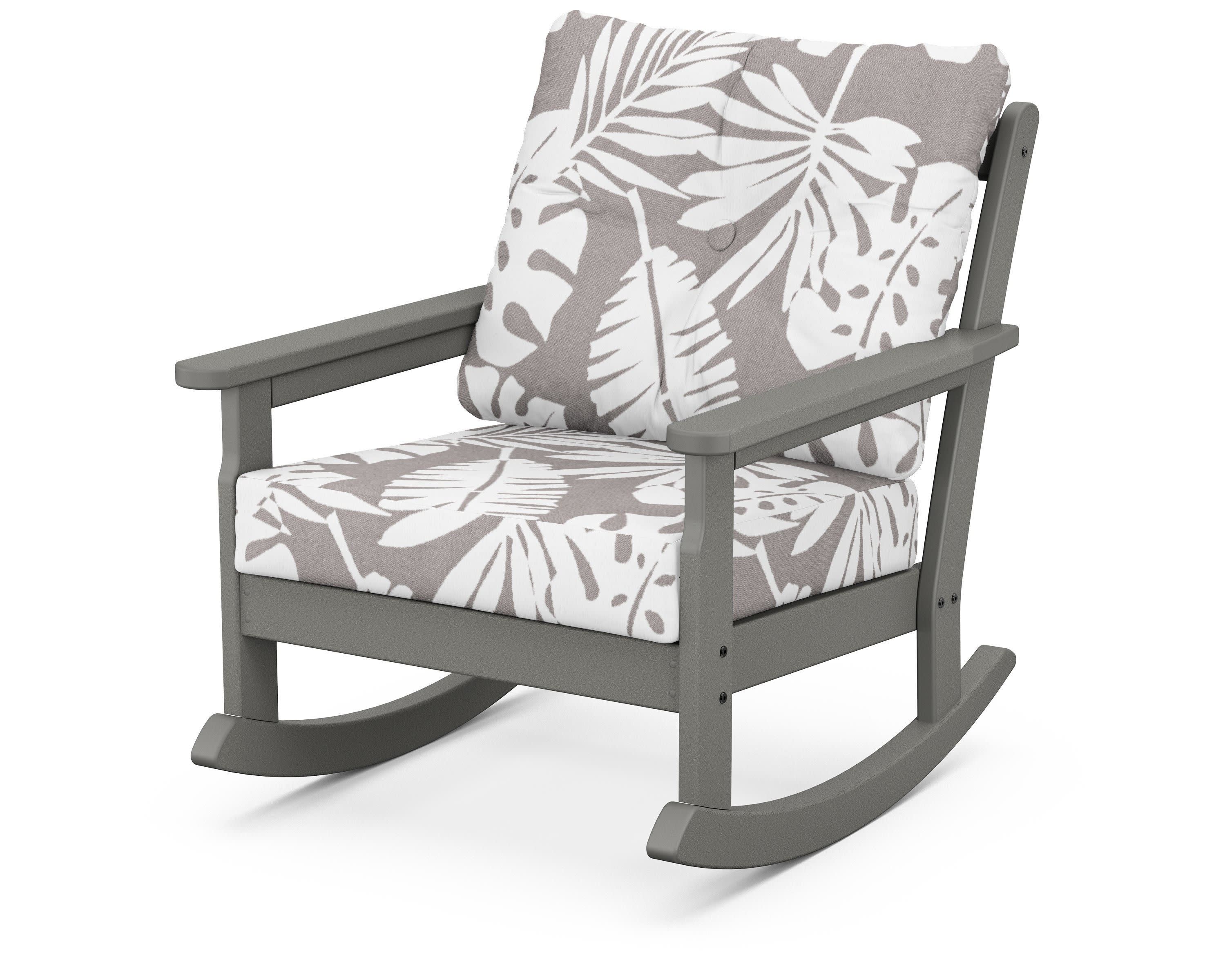 Vineyard Deep Seating Rocking Chair in Slate Grey / Leaf Grey Mist