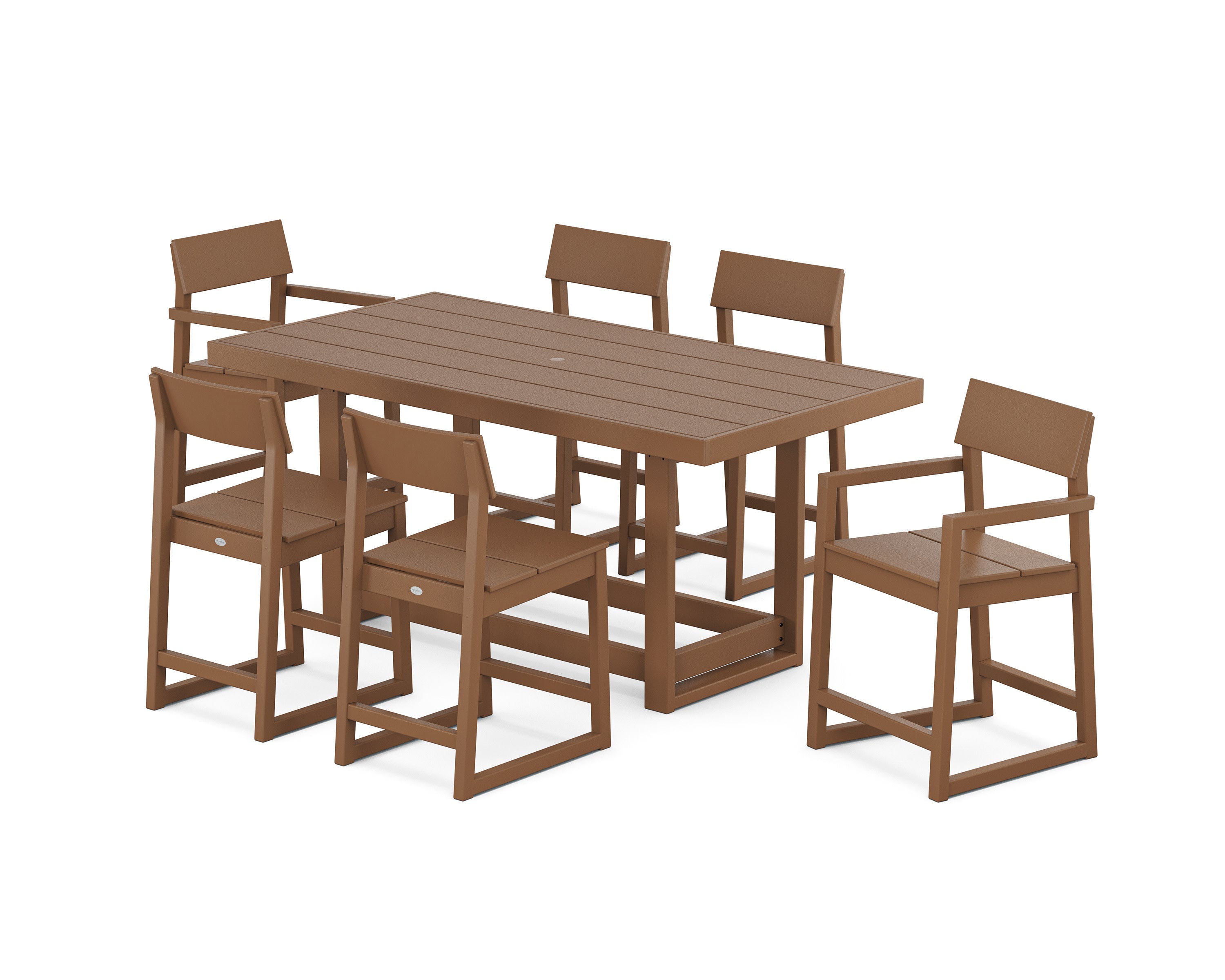 EDGE 7-Piece Counter Table Set in Teak
