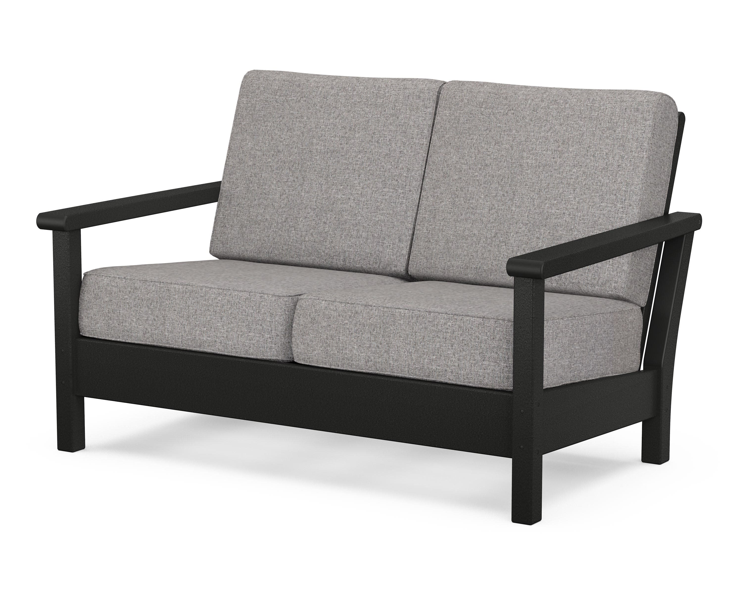 Harbour Deep Seating Loveseat in Black / Grey Mist