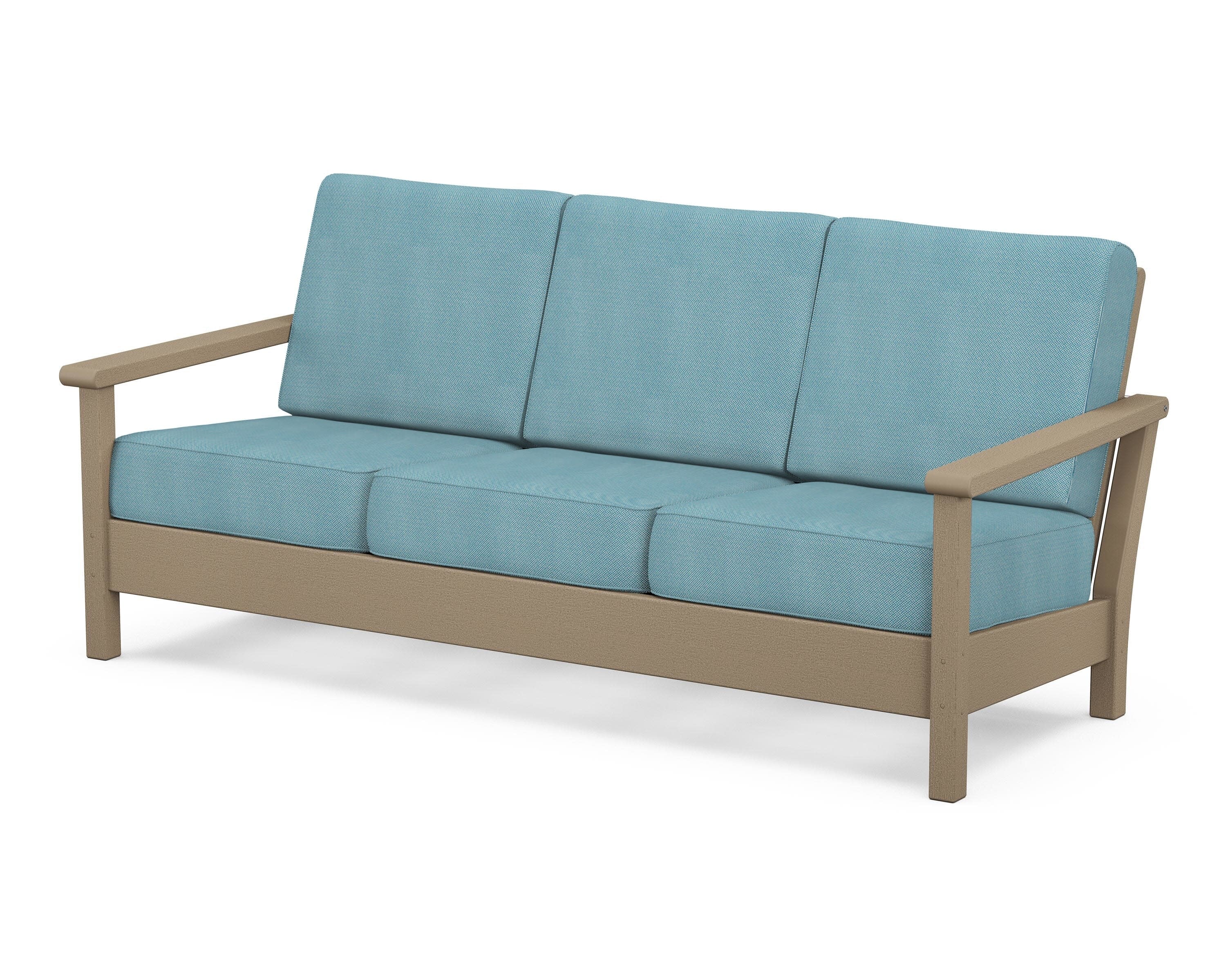 Harbour Deep Seating Sofa in Vintage Sahara / Lattice Sky Blue