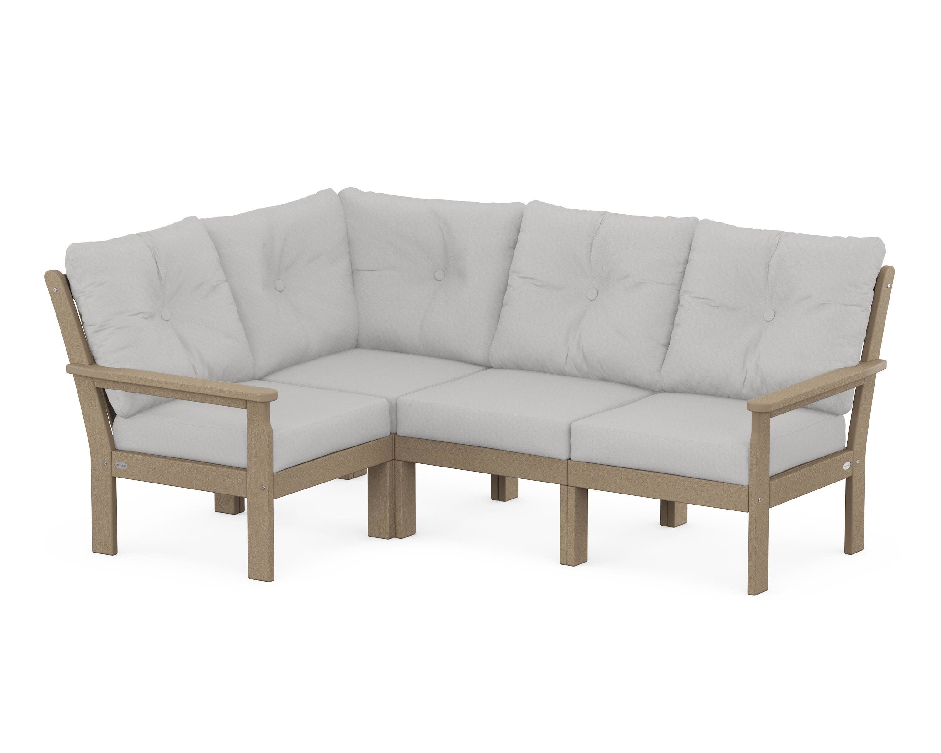 Vineyard 4-Piece Sectional in Vintage Sahara / Diamond in the Rough
