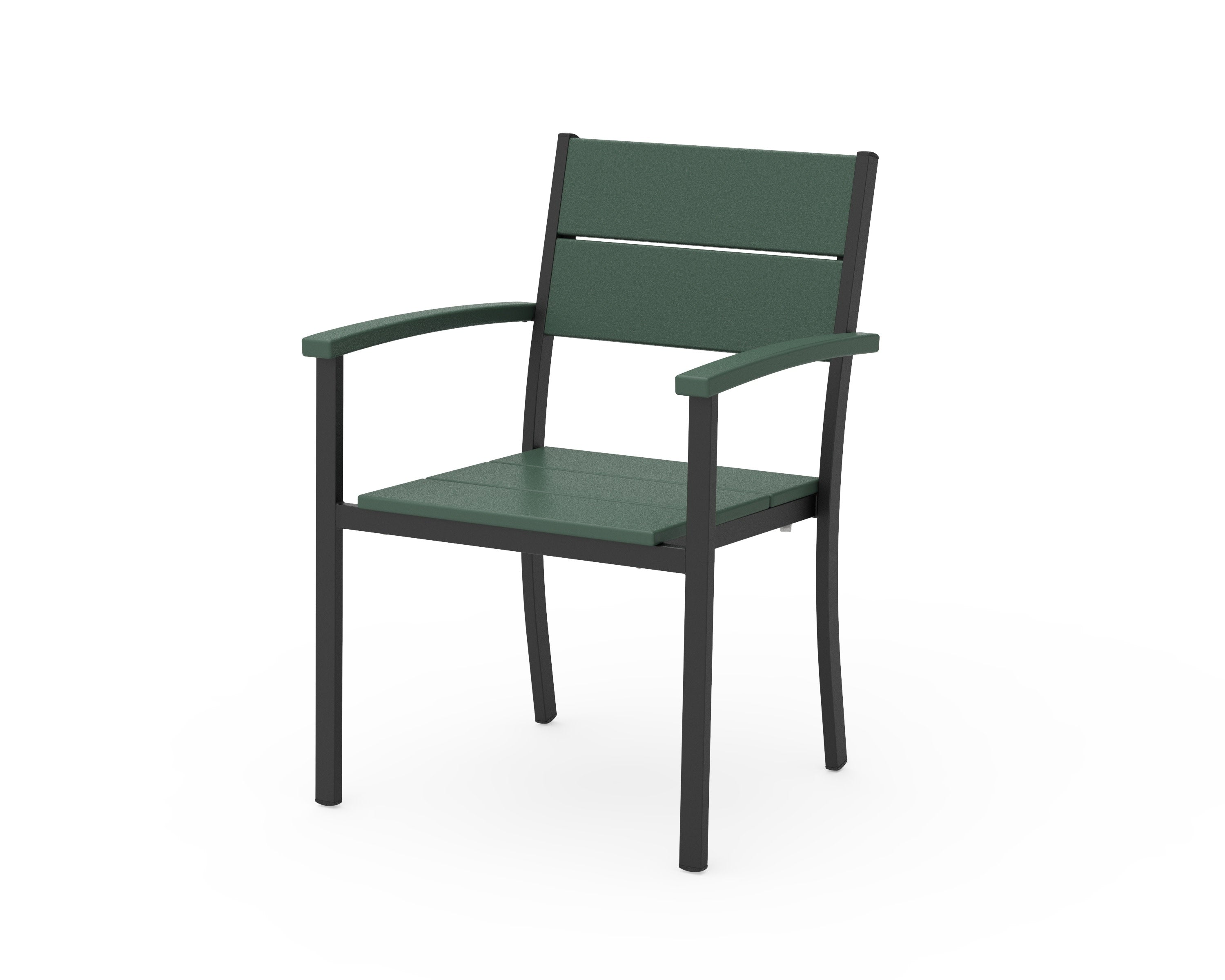 Main Street Stacking Dining Arm Chair in Black / Green