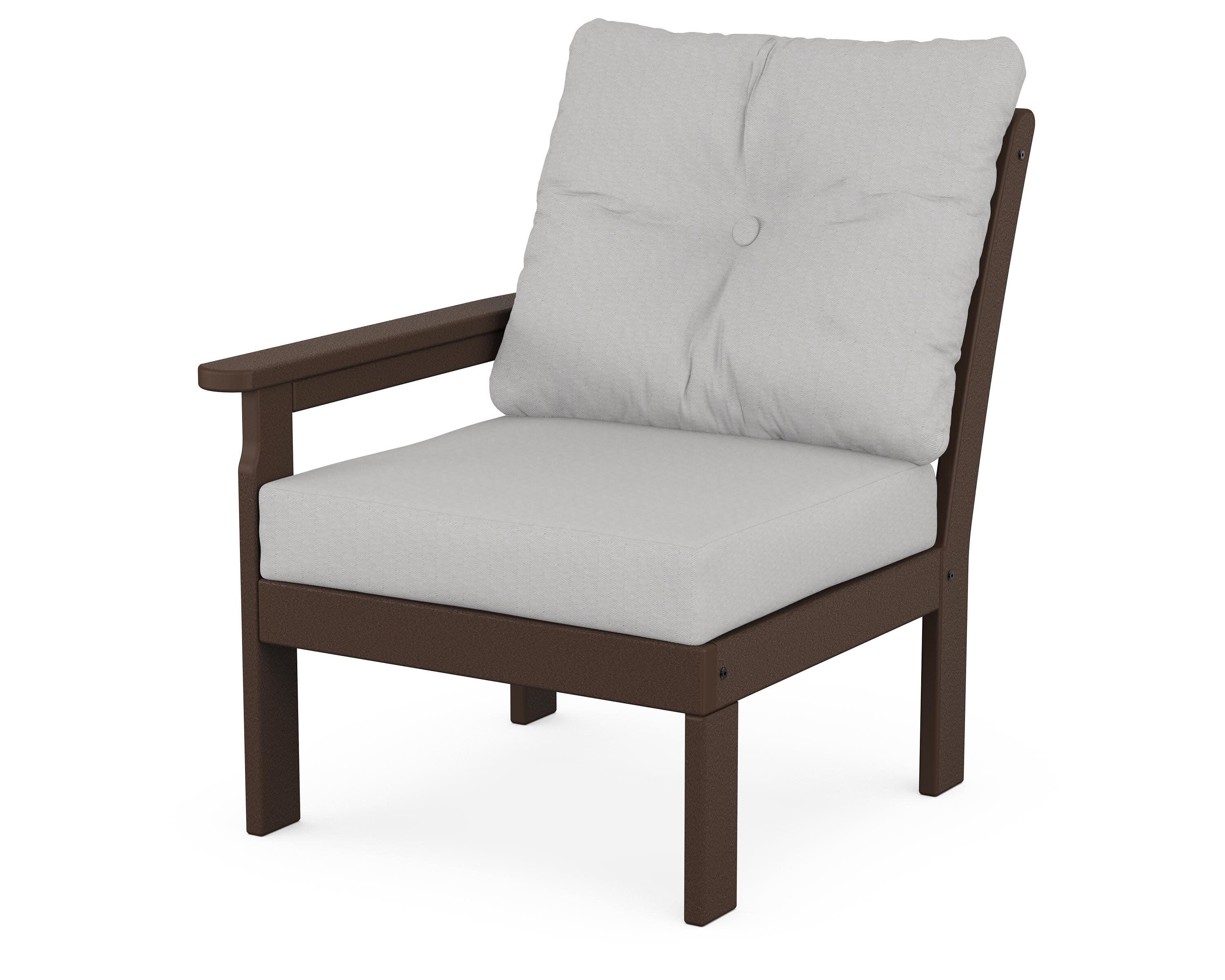 Vineyard Modular Left Arm Chair in Mahogany / Diamond in the Rough