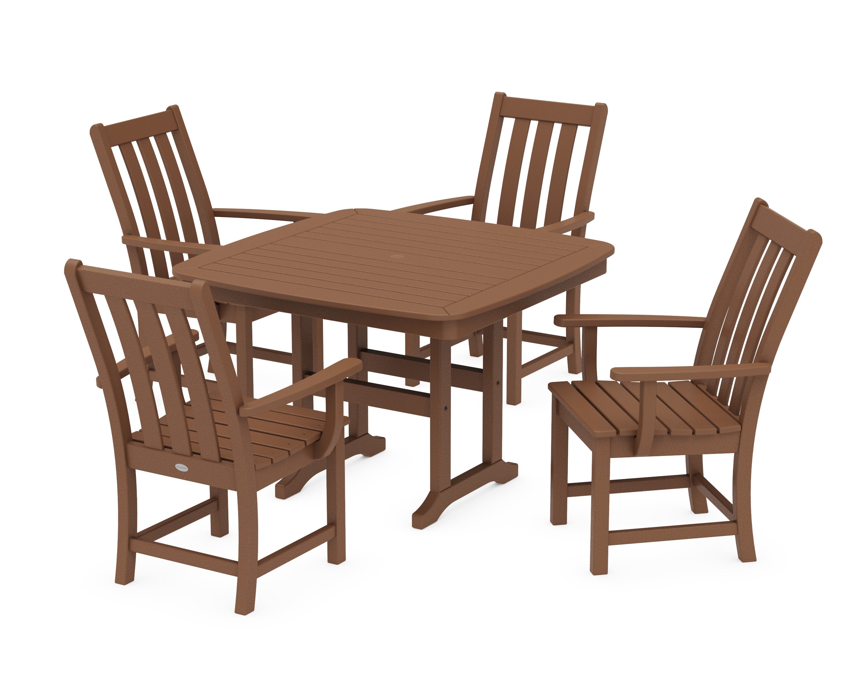 Vineyard 5-Piece Dining Set with Trestle Legs in Teak