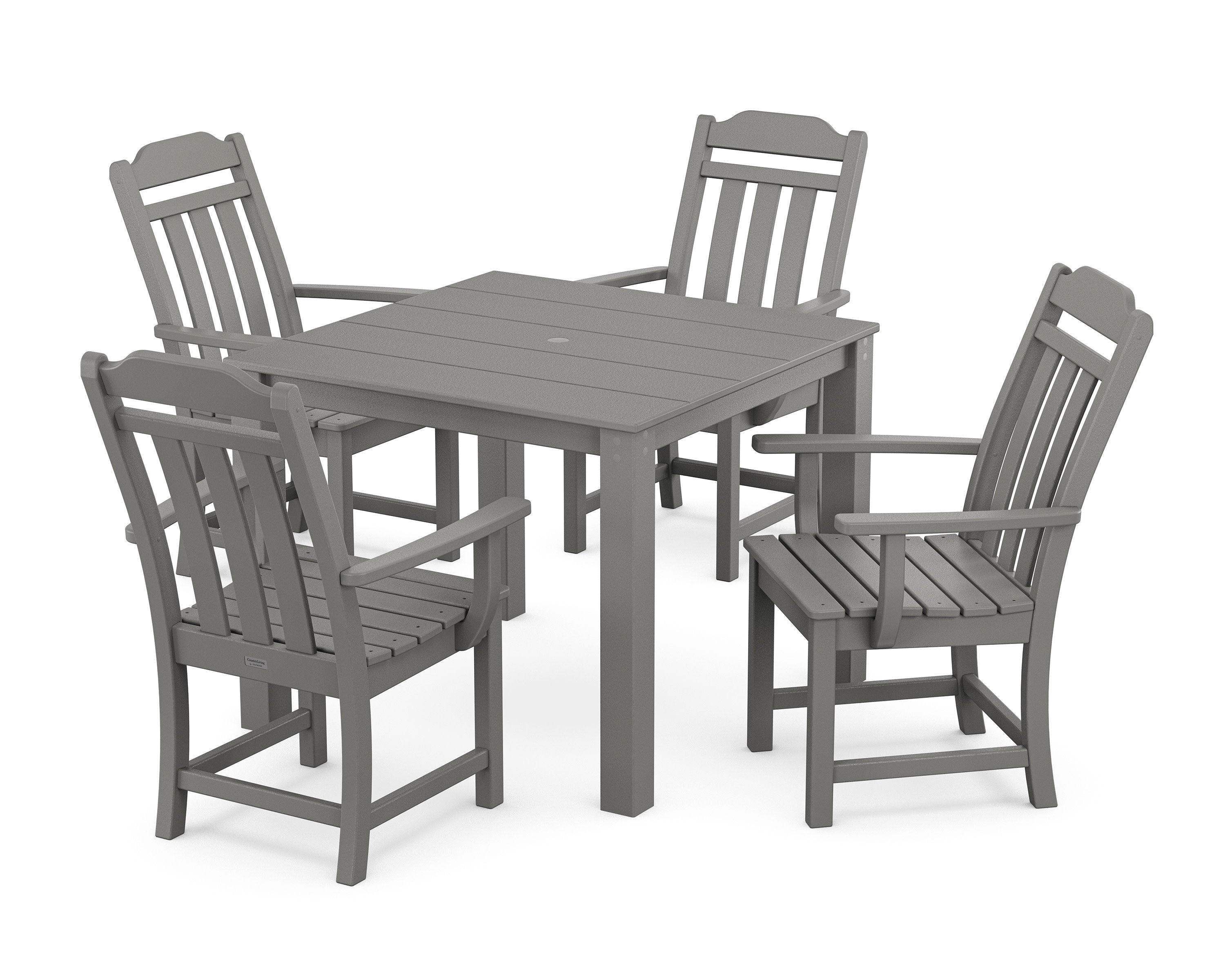 Cottage 5-Piece Parsons Dining Set in Slate Grey