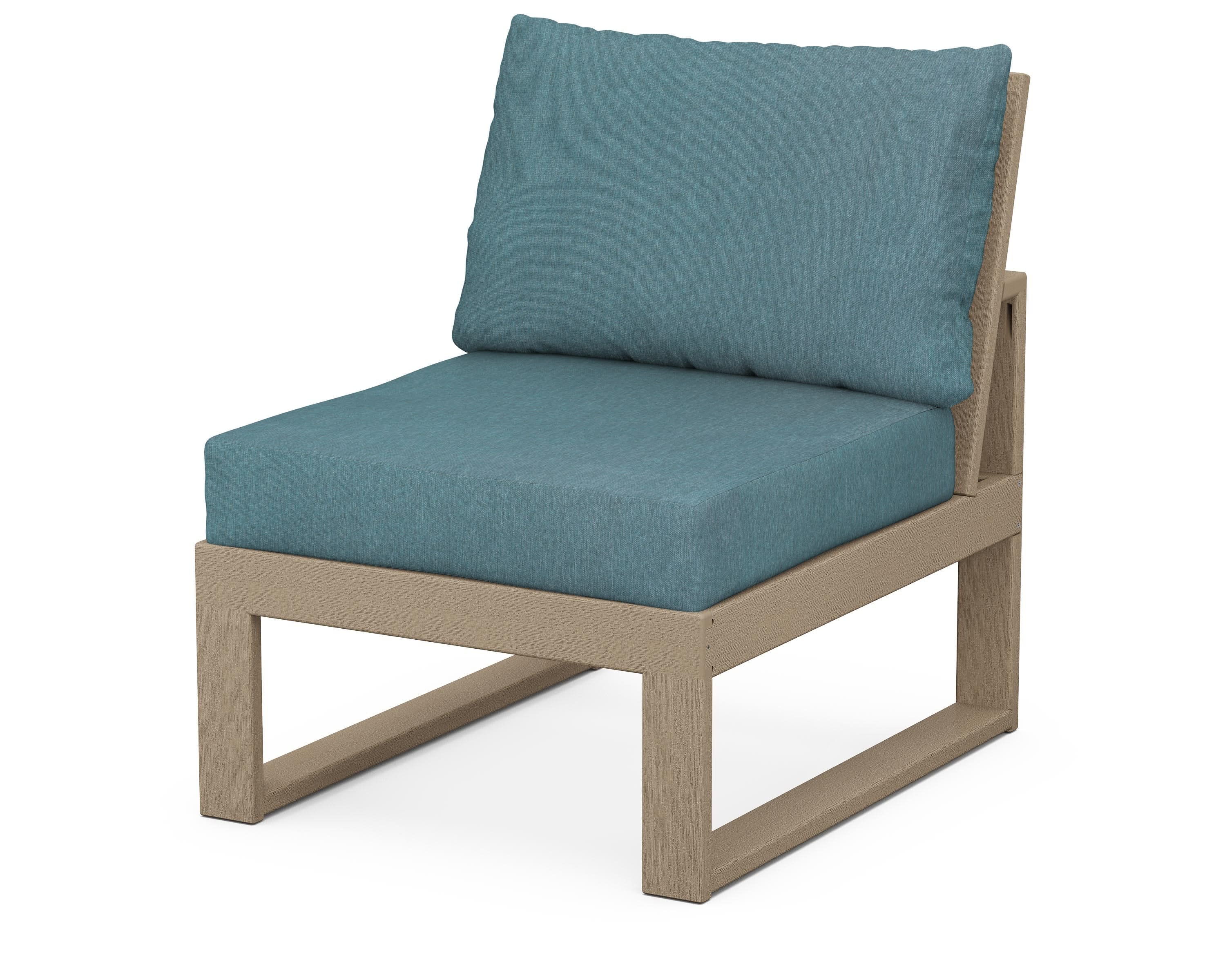 Modular Armless Chair in Vintage Sahara / Ocean Teal