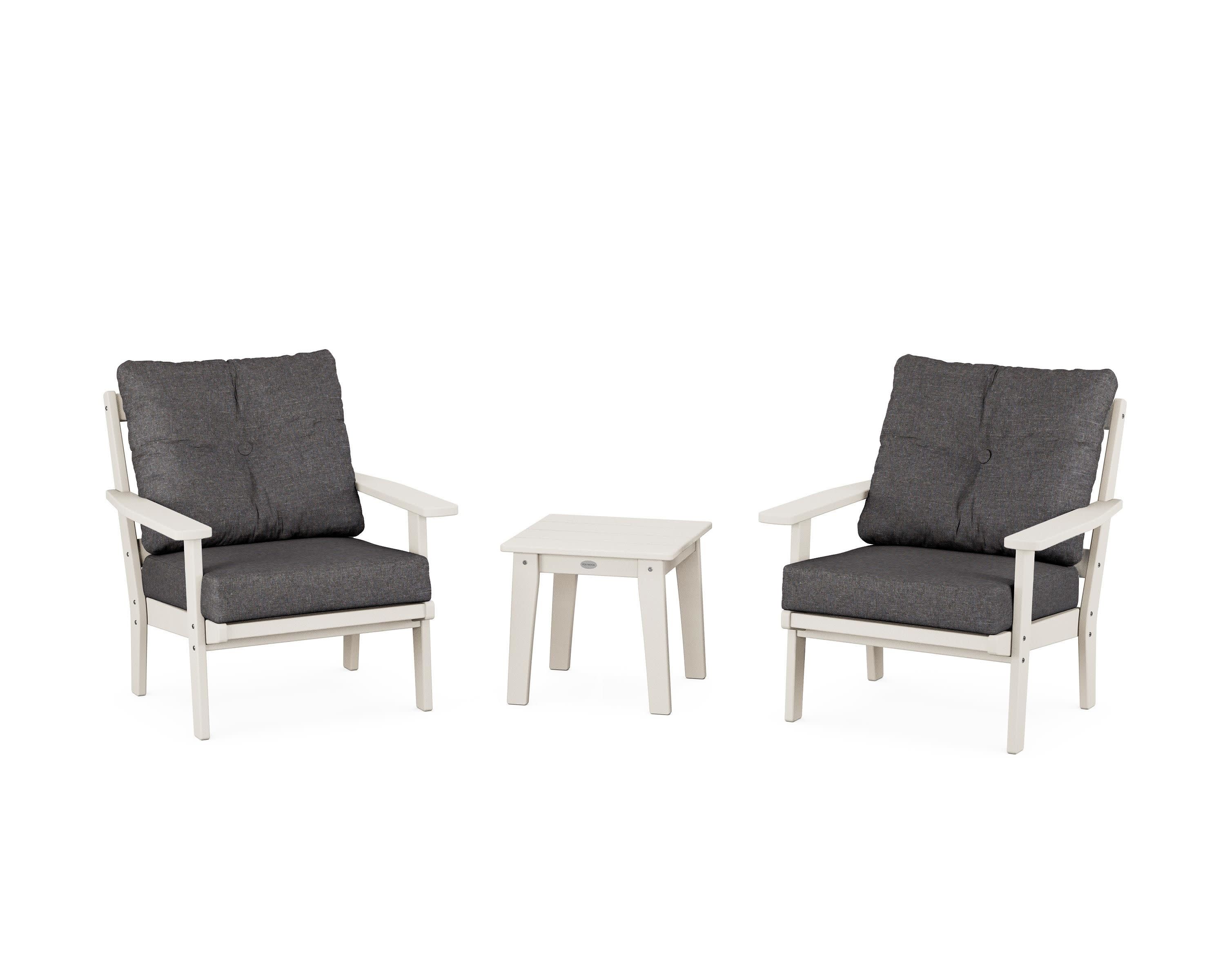 Oxford 3-Piece Deep Seating Set in Sand / Ash Charcoal