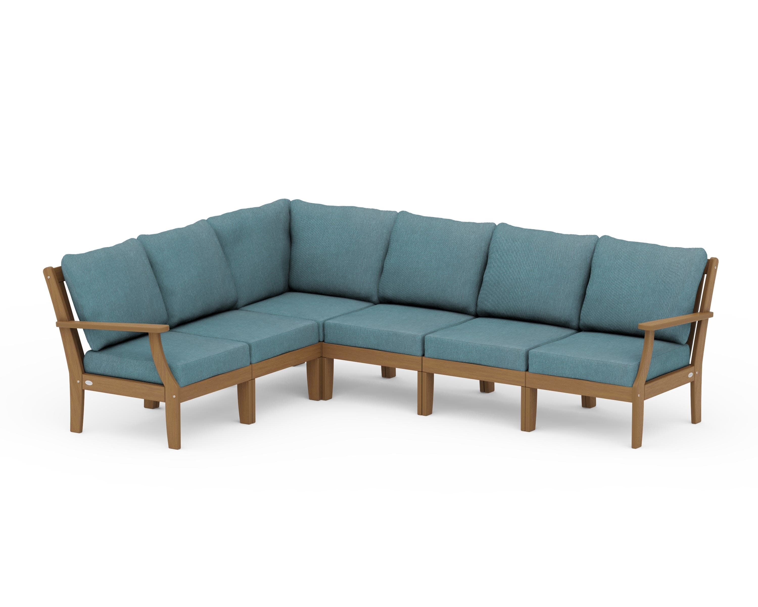 Braxton Modular 6-Piece Deep Seating Set in Natural / Ocean Teal