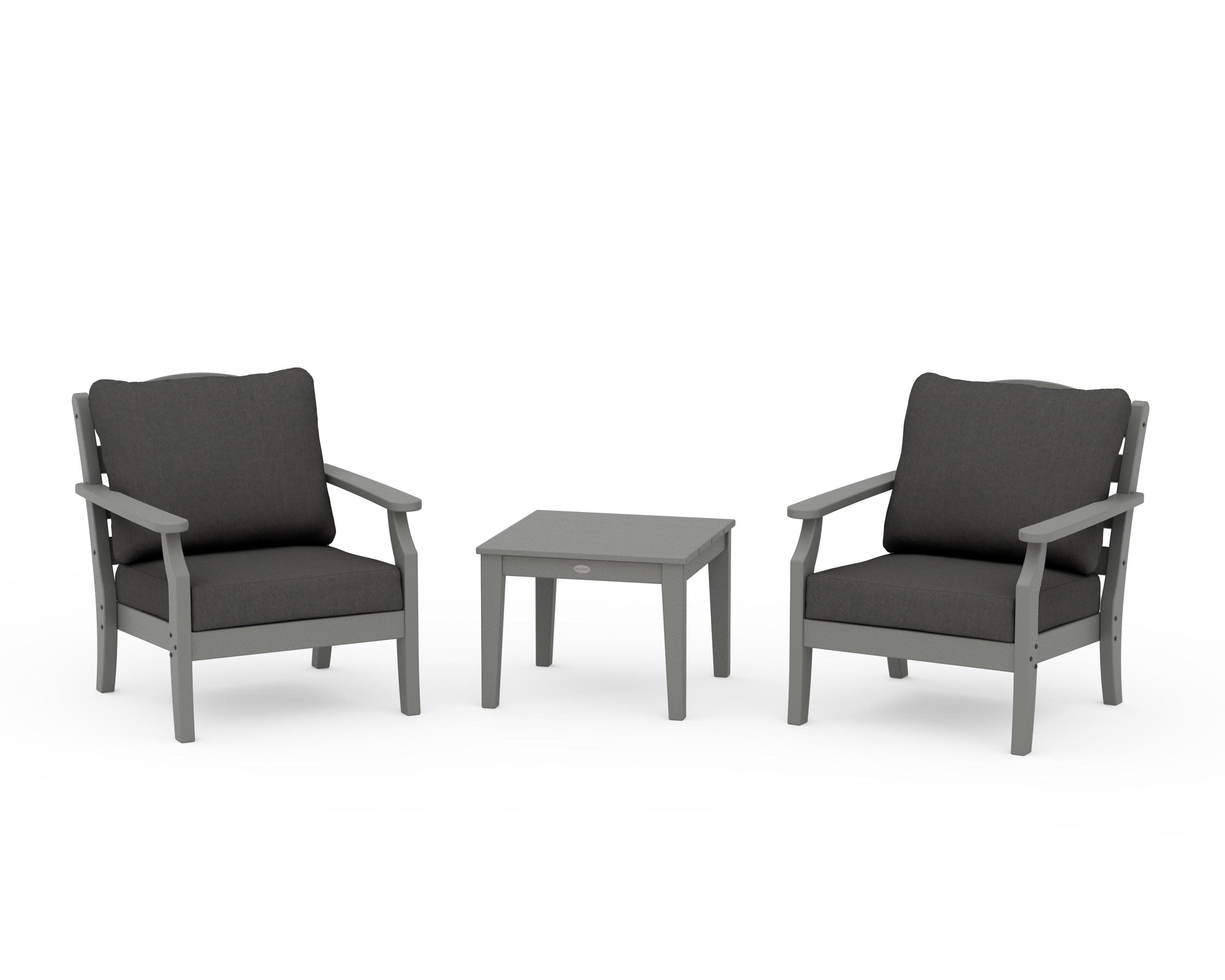 Savannah 3-Piece Deep Seating Set in Slate Grey / Spectrum Carbon