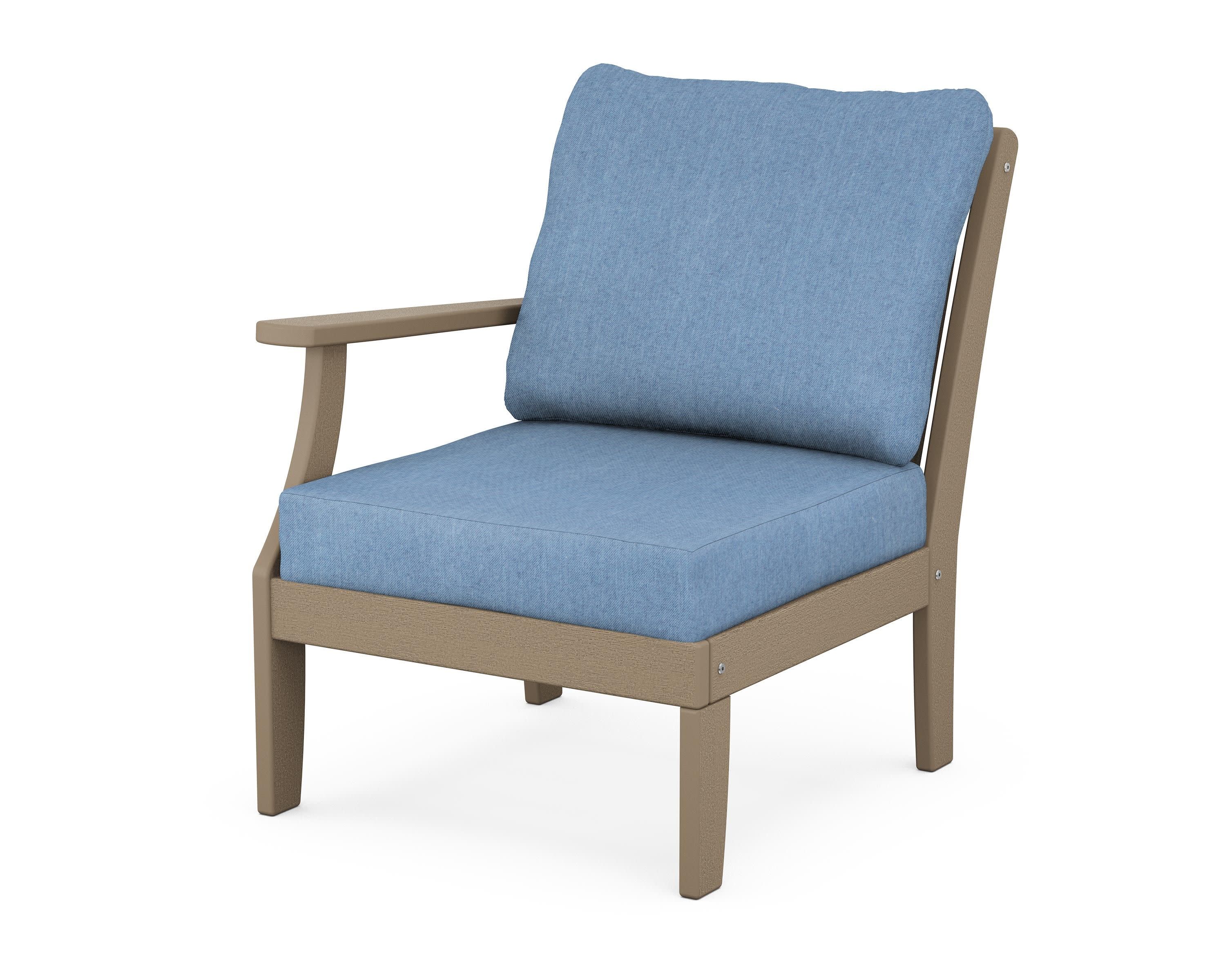 Braxton Modular Left Arm Chair in Vintage Sahara / Sky Blue