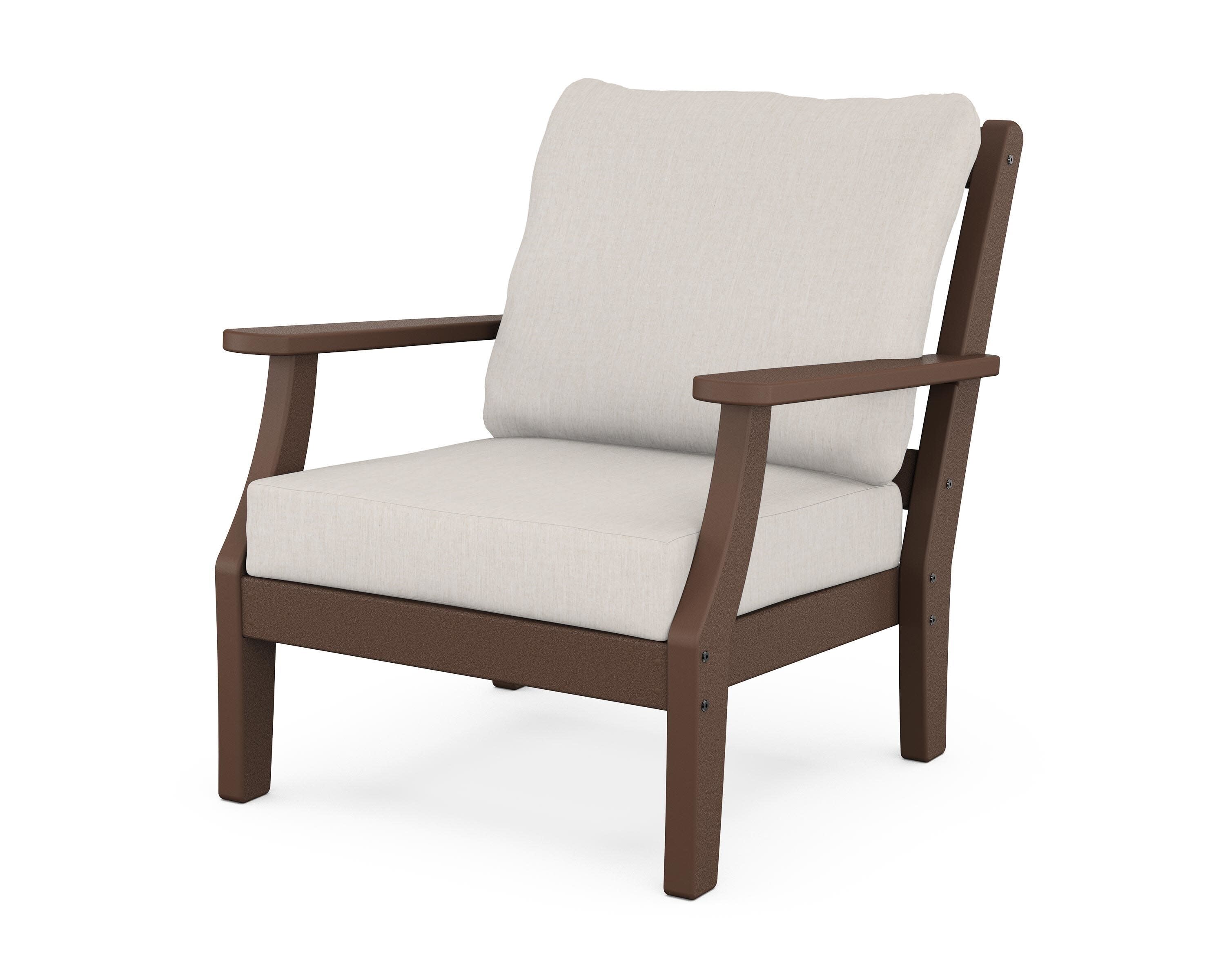 Chinoiserie Deep Seating Chair in Mahogany / Cast Ash
