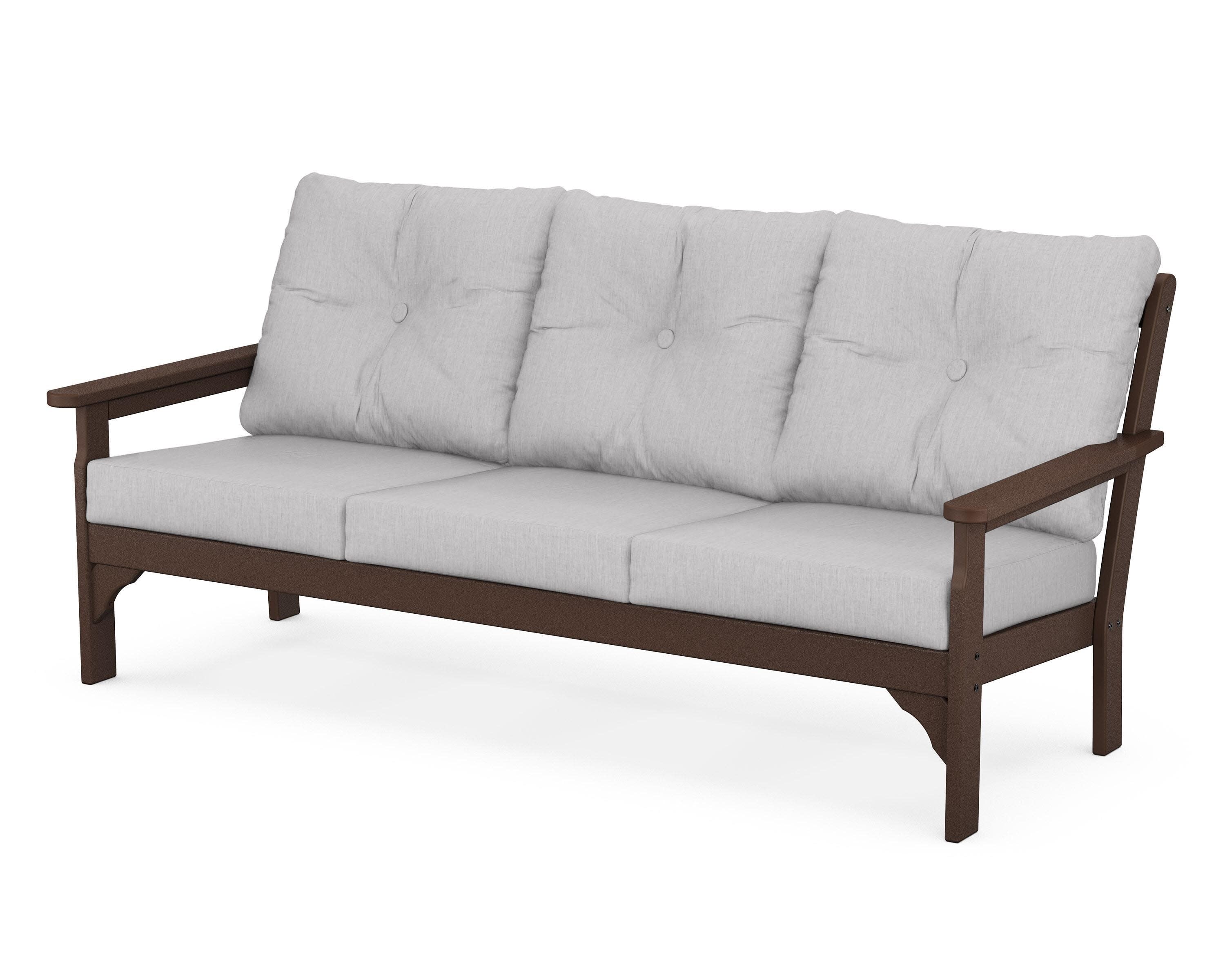 Vineyard Deep Seating Sofa in Mahogany / Granite