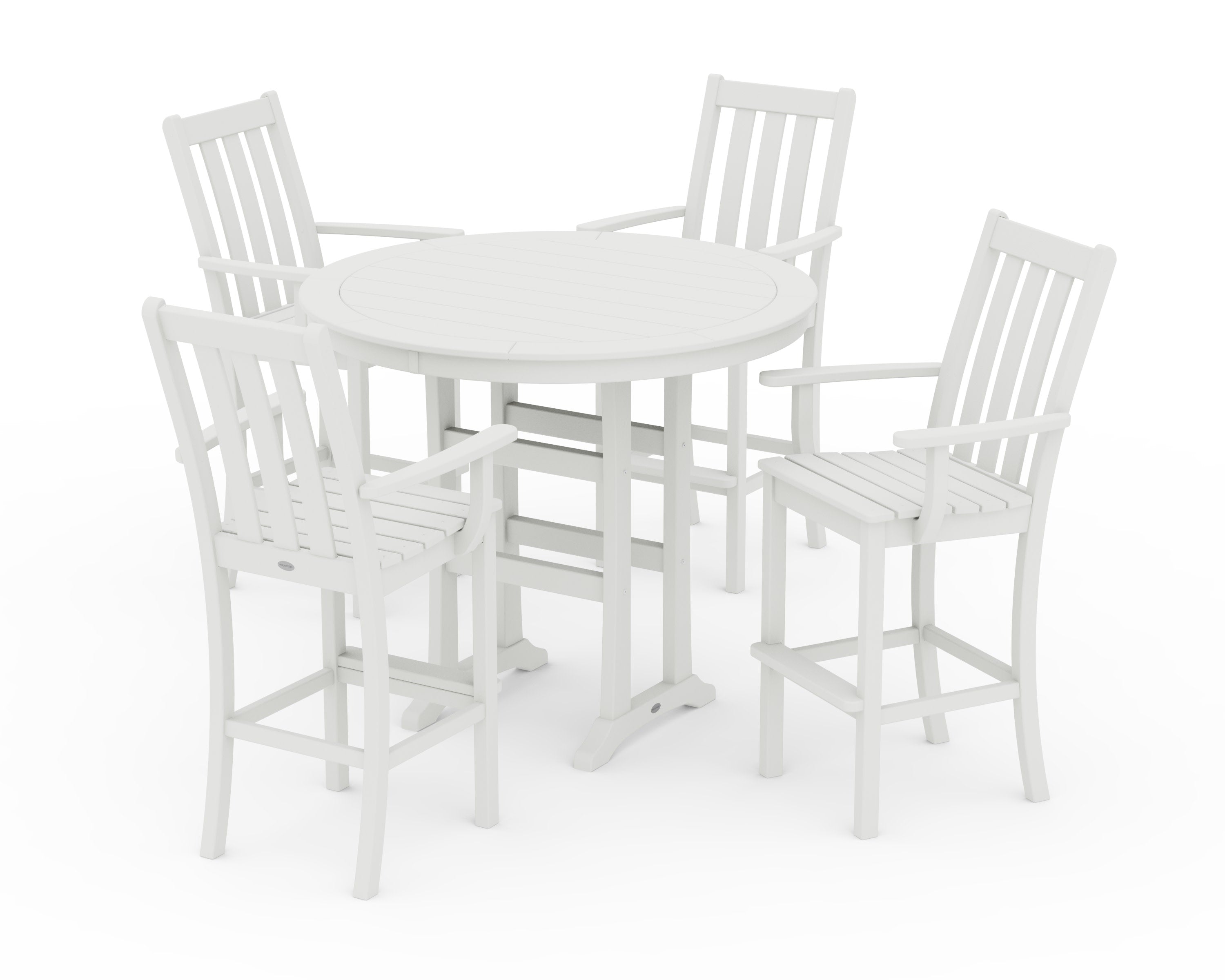 Vineyard 5-Piece Round Bar Set in Vintage White