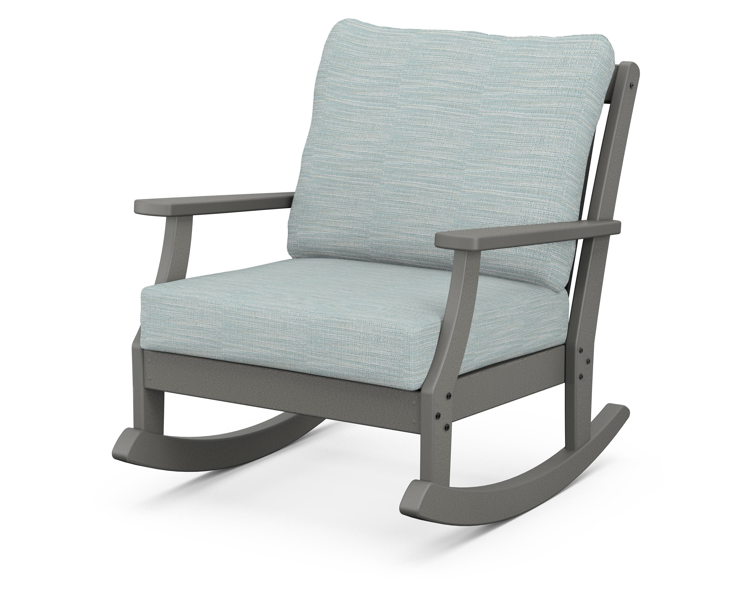 Braxton Deep Seating Rocking Chair in Slate Grey / Soothe Mist