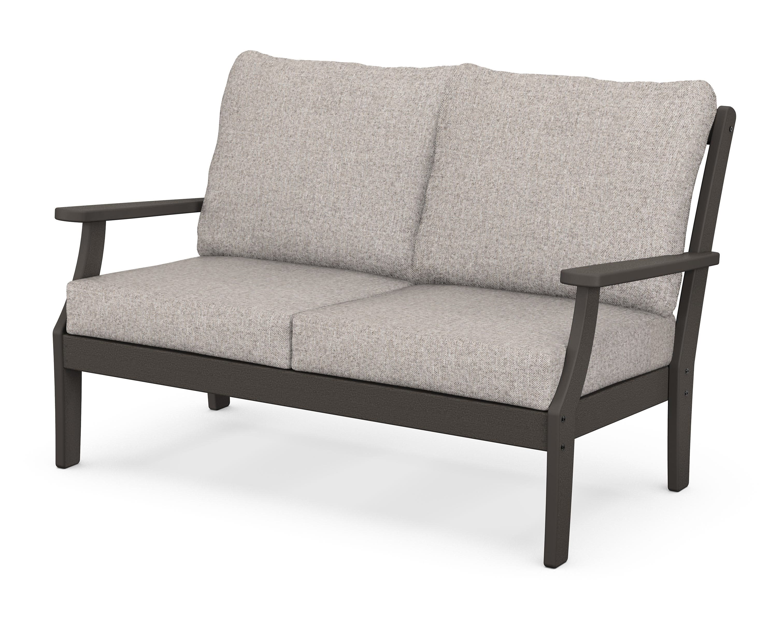 Braxton Deep Seating Loveseat in Vintage Coffee / Weathered Tweed