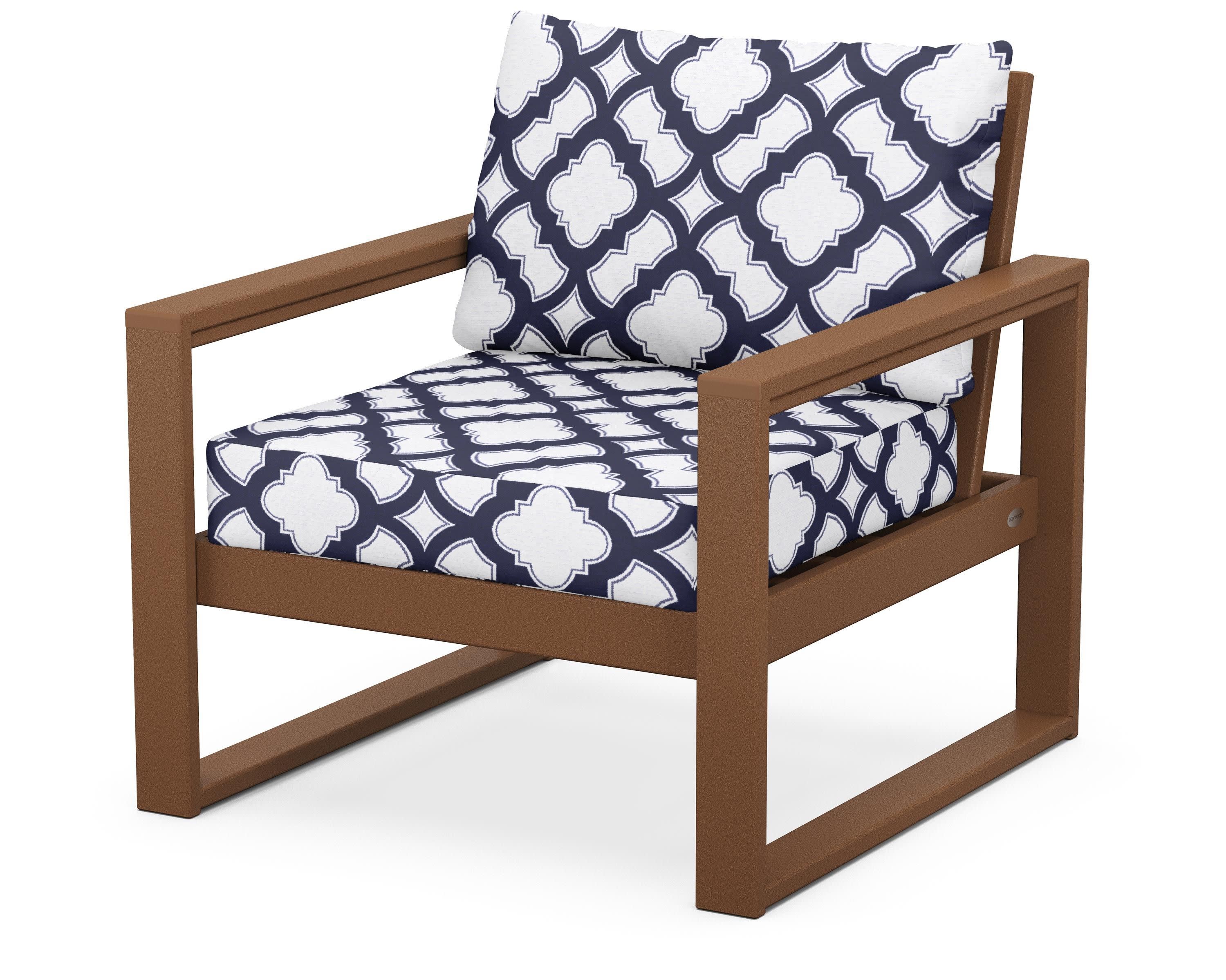 EDGE Club Chair in Teak / Trellis Navy