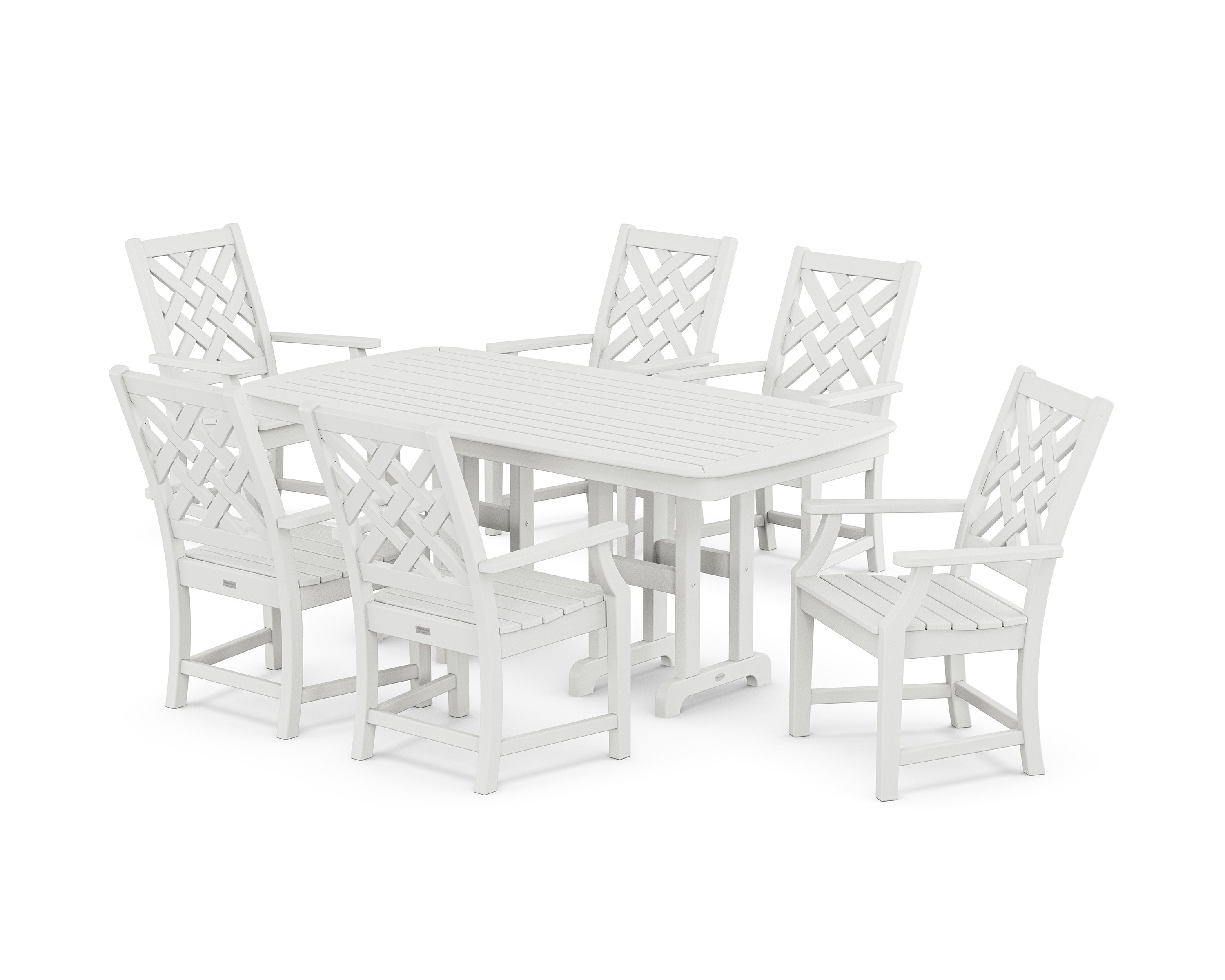 Wovendale Arm Chair 7-Piece Dining Set in White